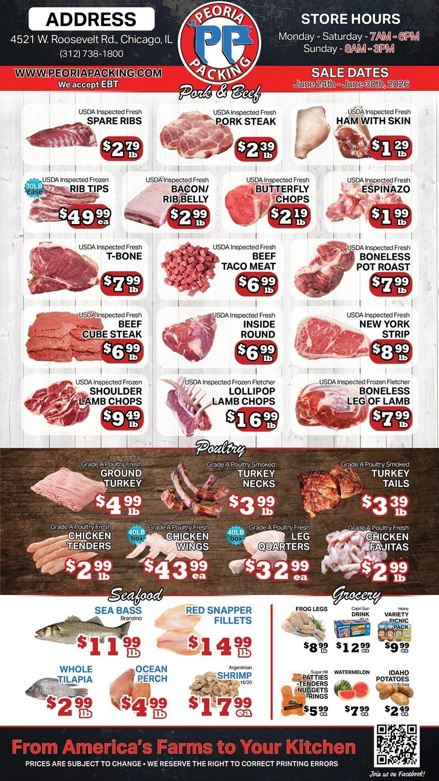 Peoria Packing Butcher Shop flyer page 1