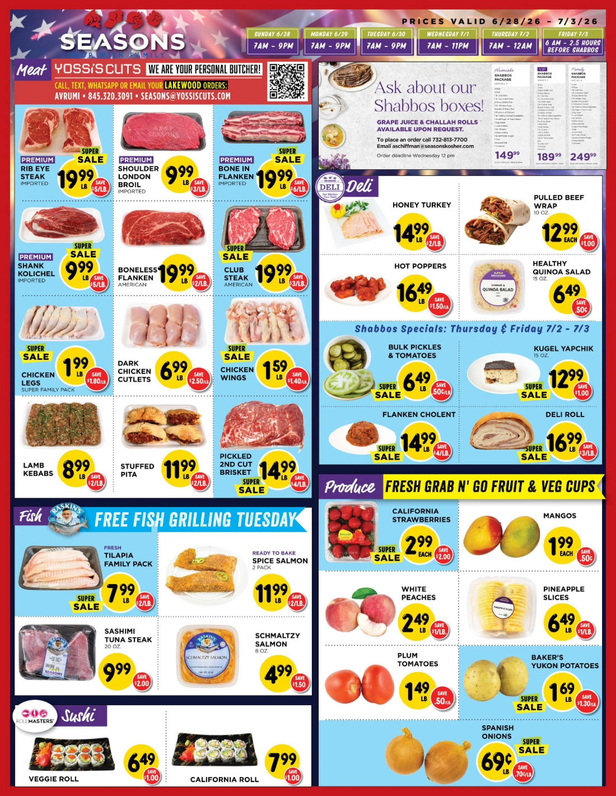Seasons Kosher flyer page 1