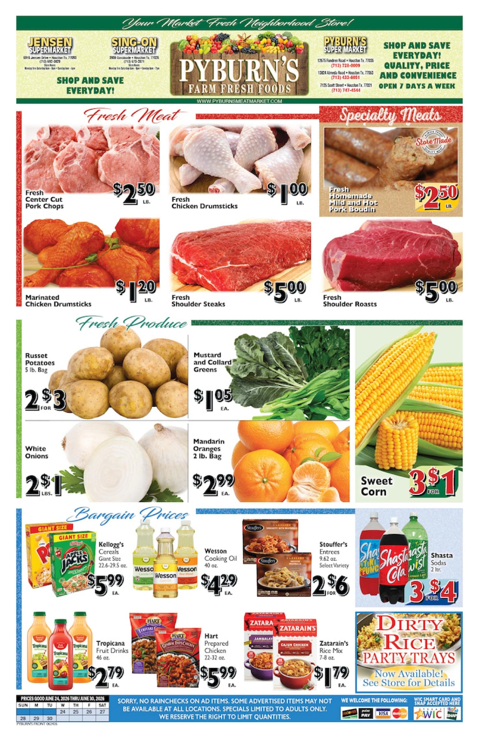 Pyburn's Farm Fresh Foods flyer page 1