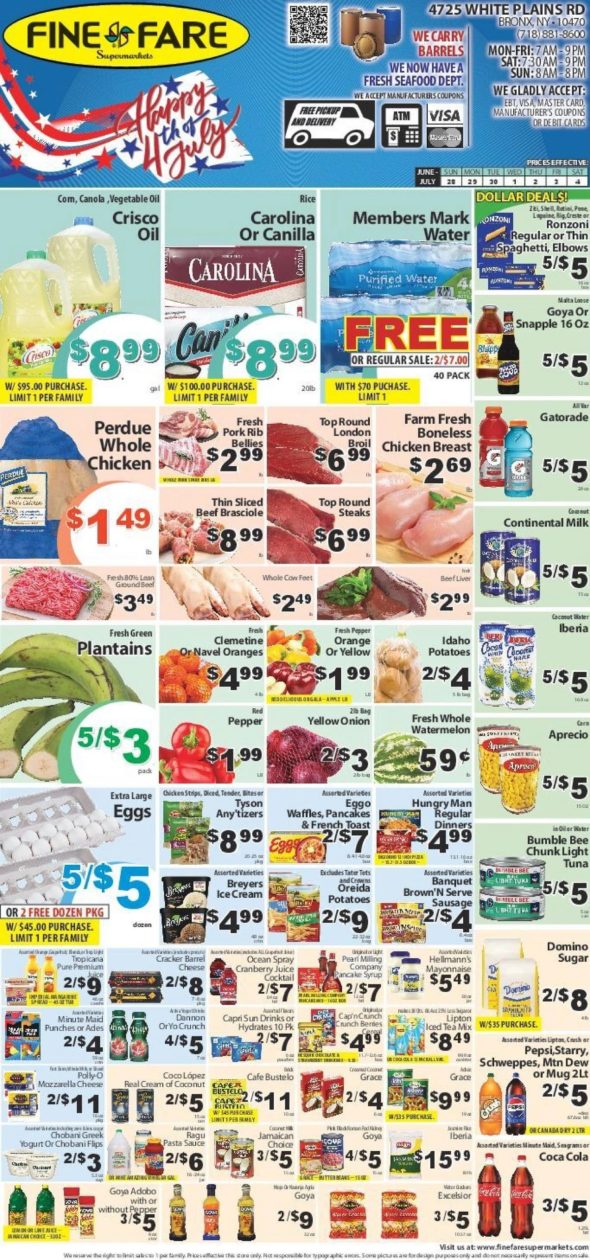 Fine Fare Supermarkets flyer page 1