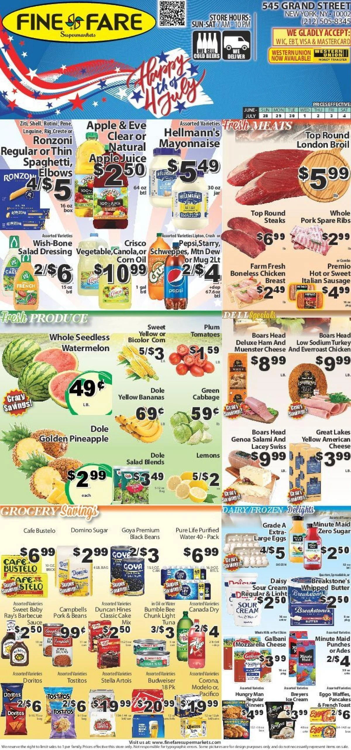 Fine Fare Supermarkets flyer page 1