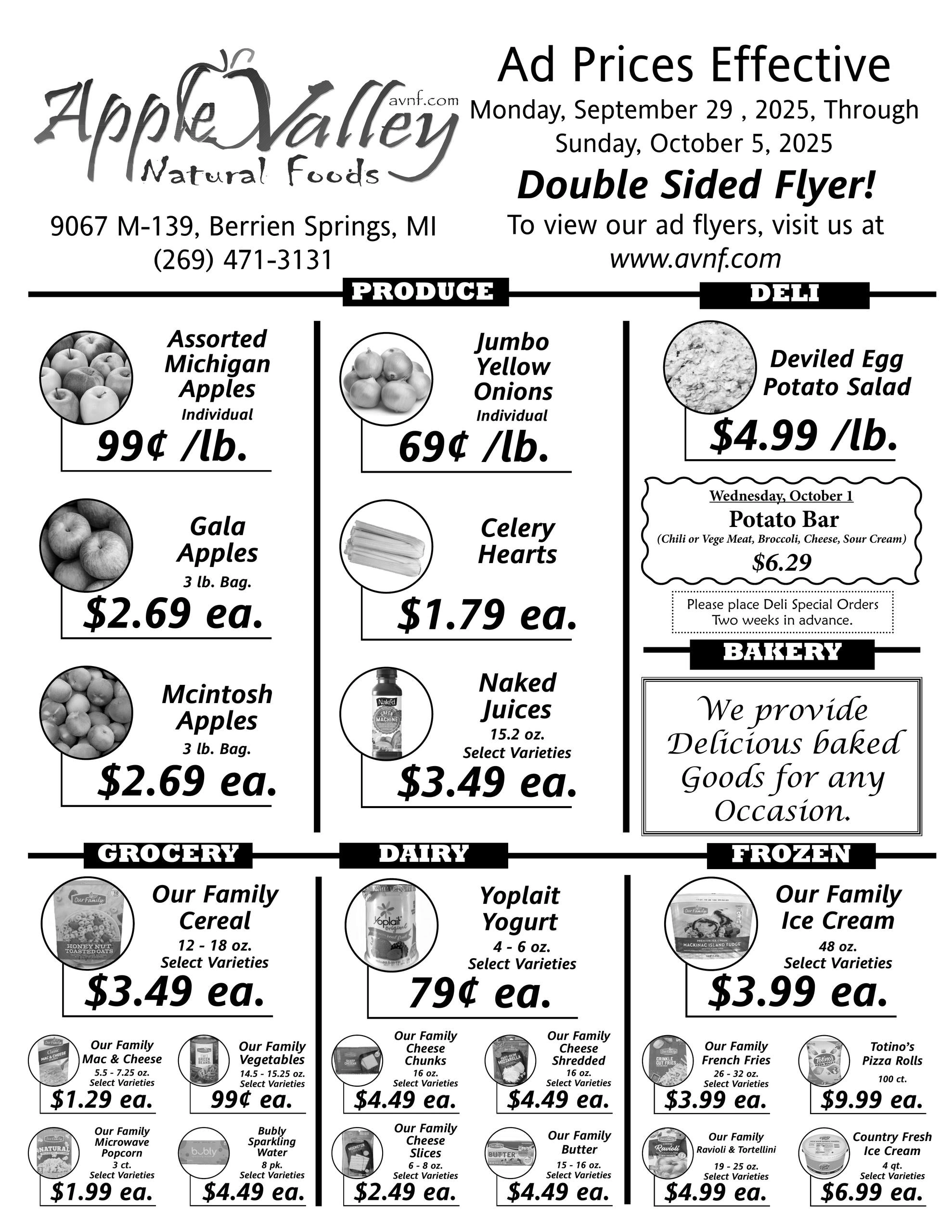 Apple Valley Natural Foods flyer page 1