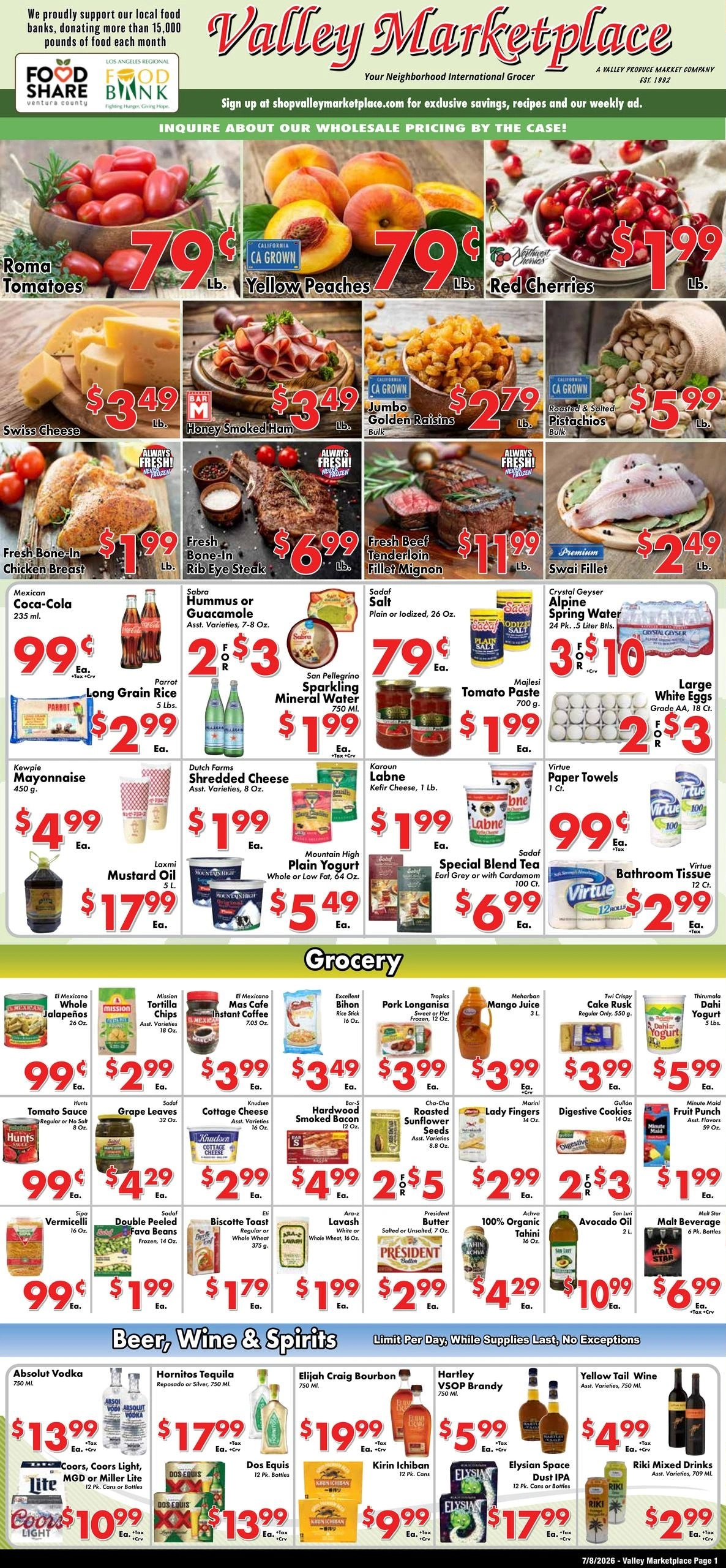 Valley Marketplace flyer page 1
