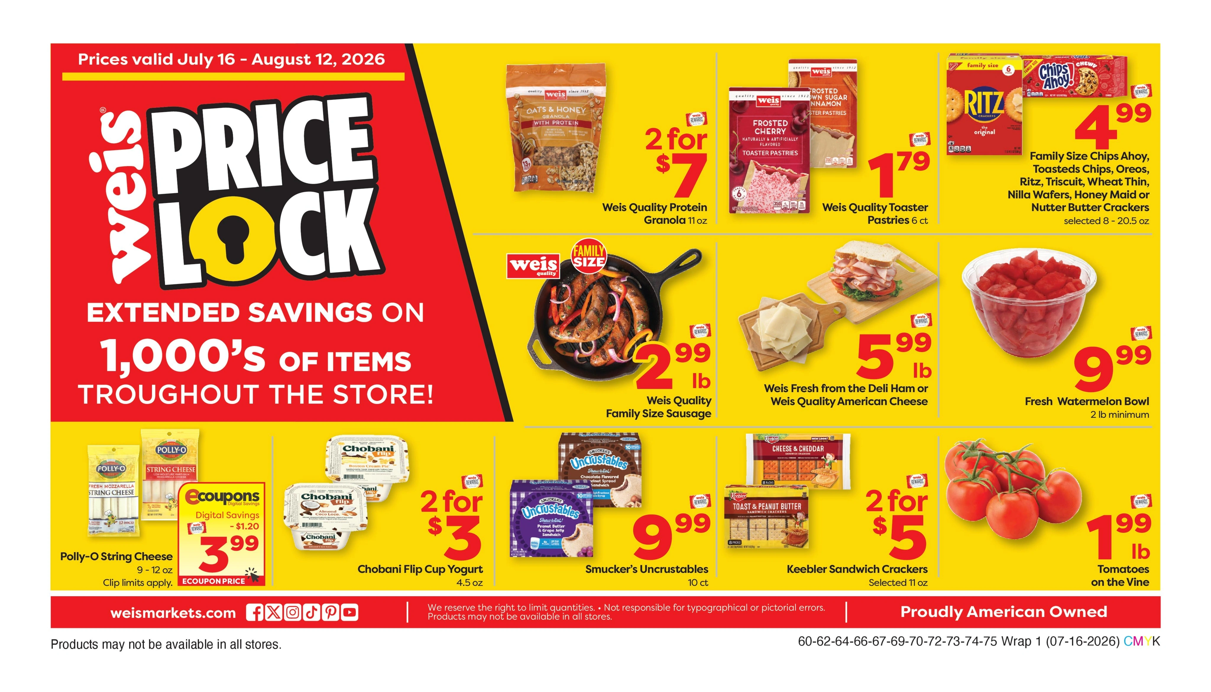 Weis Markets flyer page 1