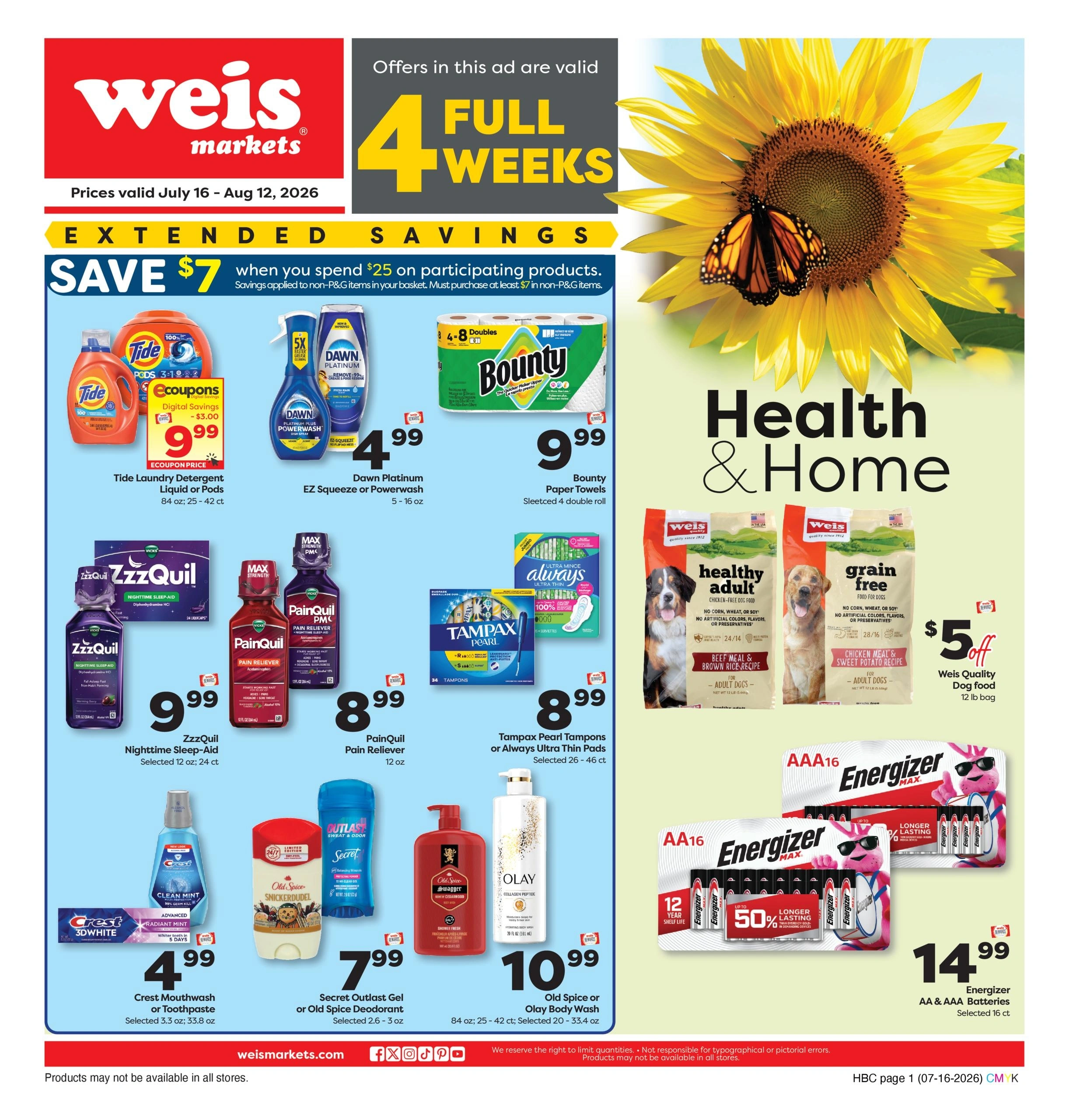 Weis Markets flyer page 1