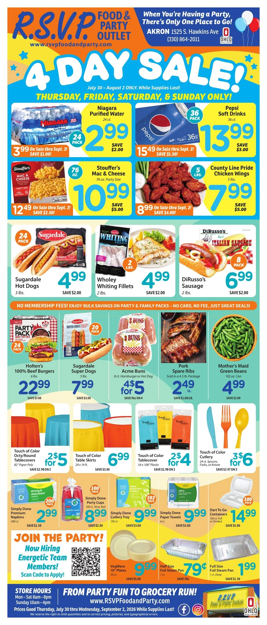 RSVP Food & Party Outlet flyer page 1