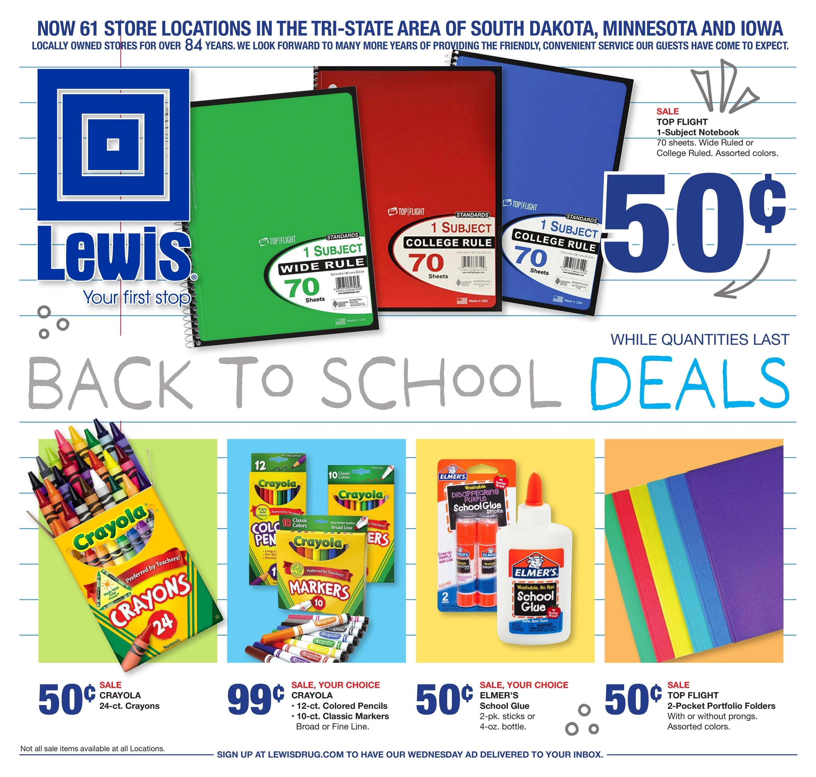 Lewis Drug flyer page 1