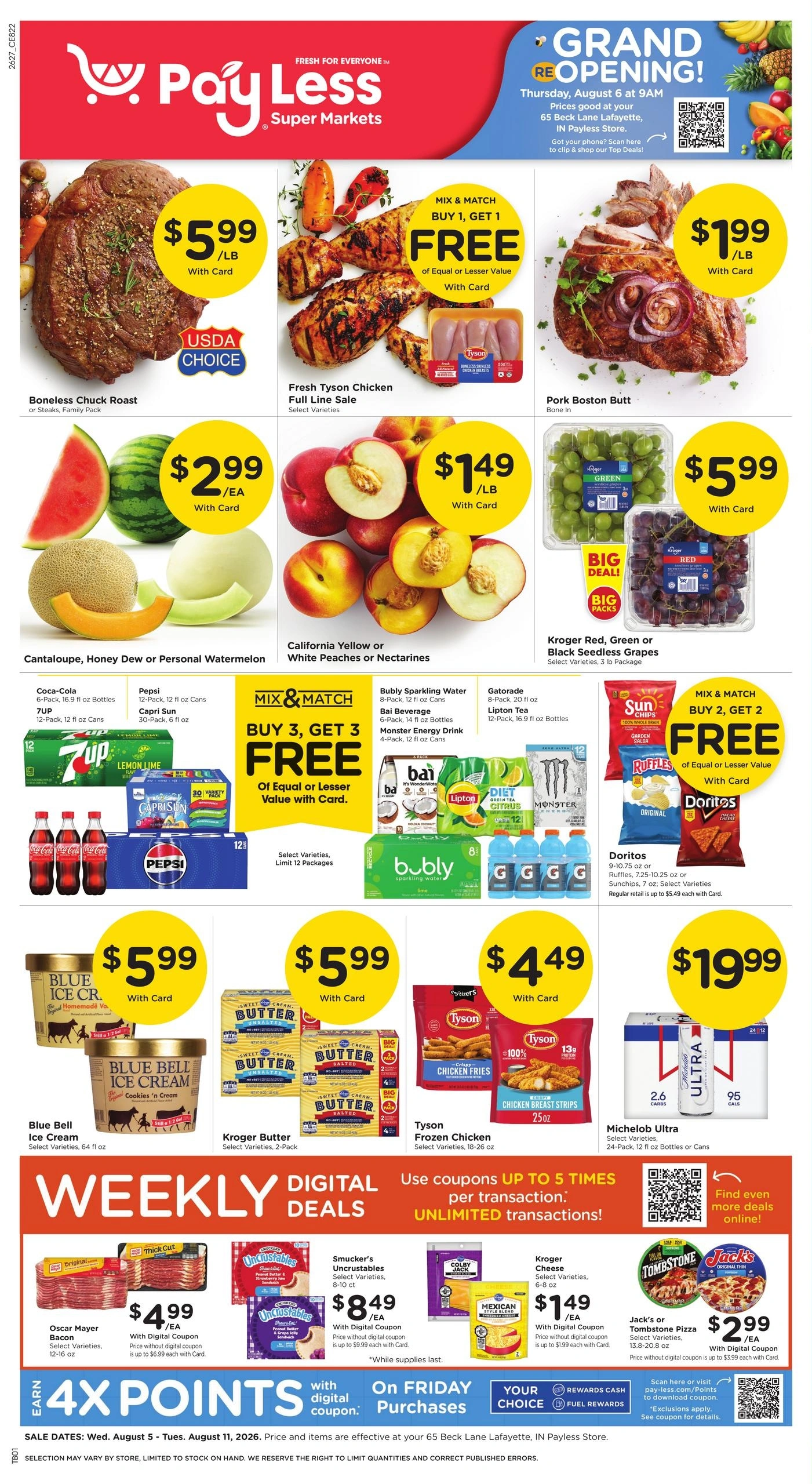 Pay Less Super Markets flyer page 1
