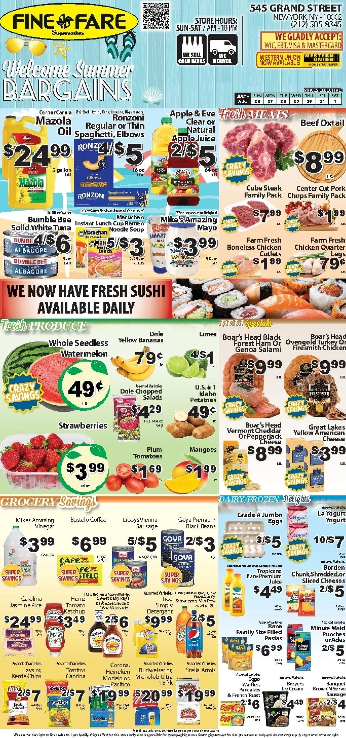 Fine Fare Supermarkets flyer page 1