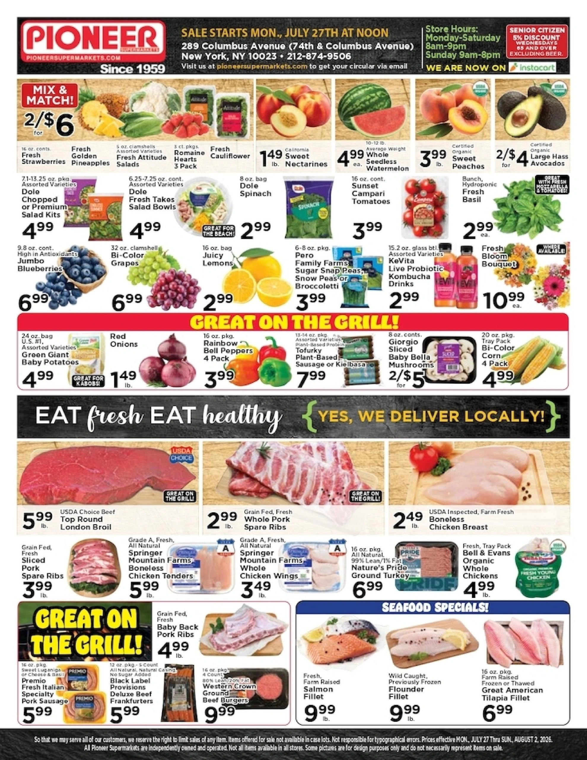 Pioneer Supermarket flyer page 1