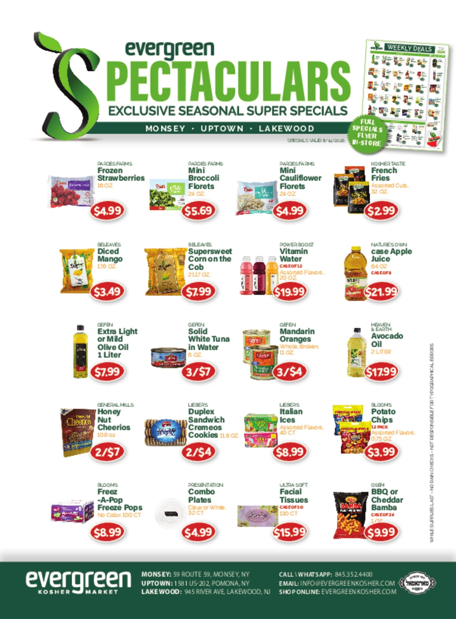 Evergreen Kosher Market flyer page 1