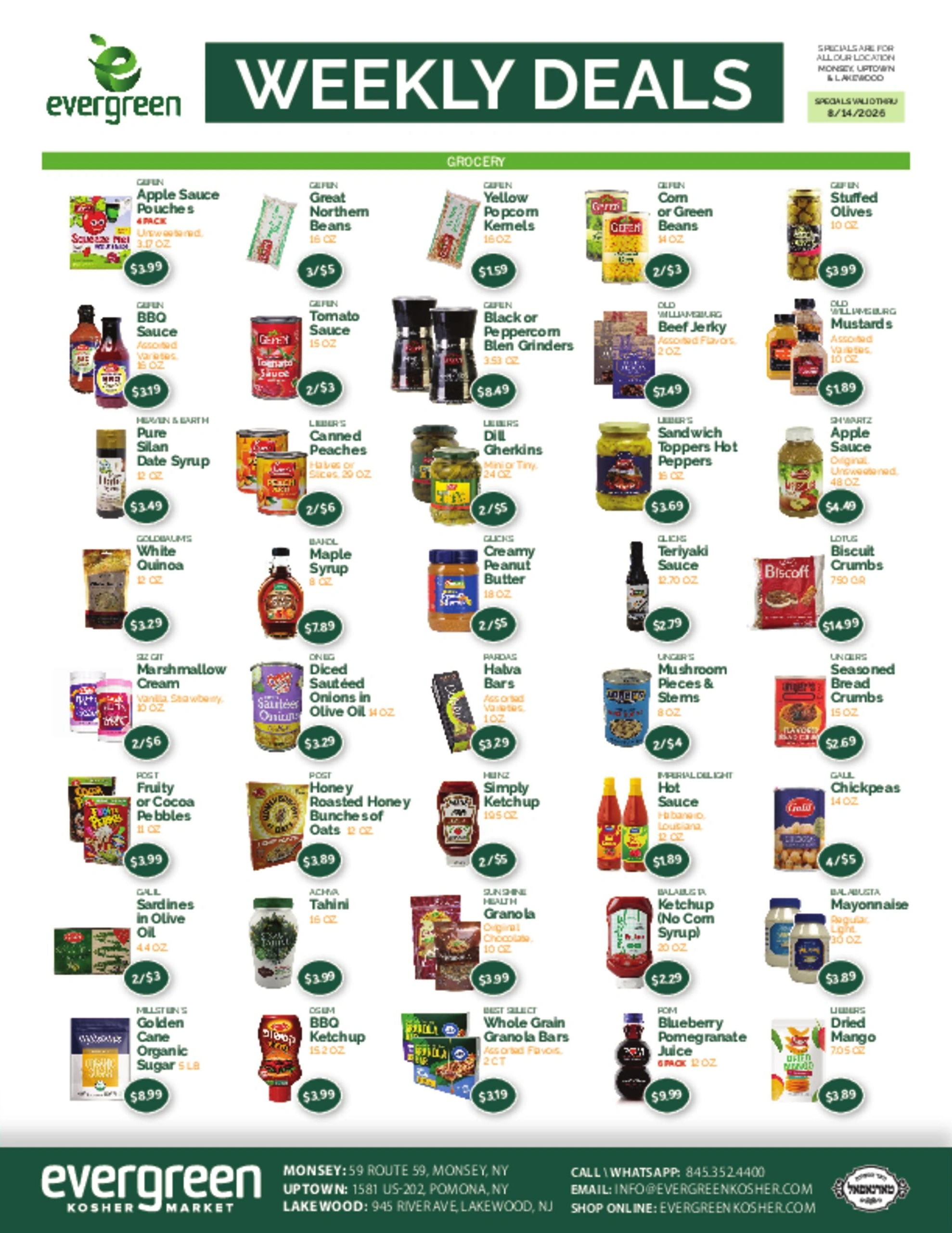 Evergreen Kosher Market flyer page 2