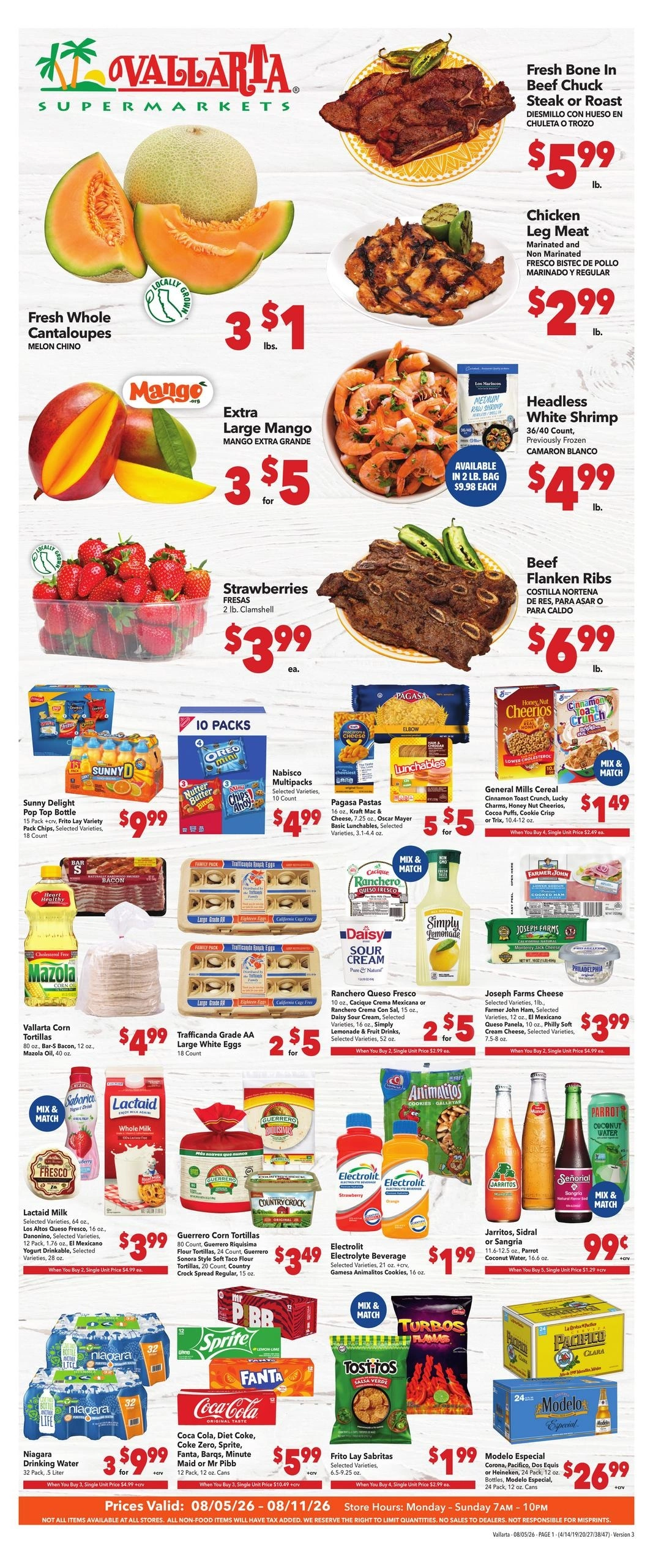 Vallarta Supermarkets flyer page 1