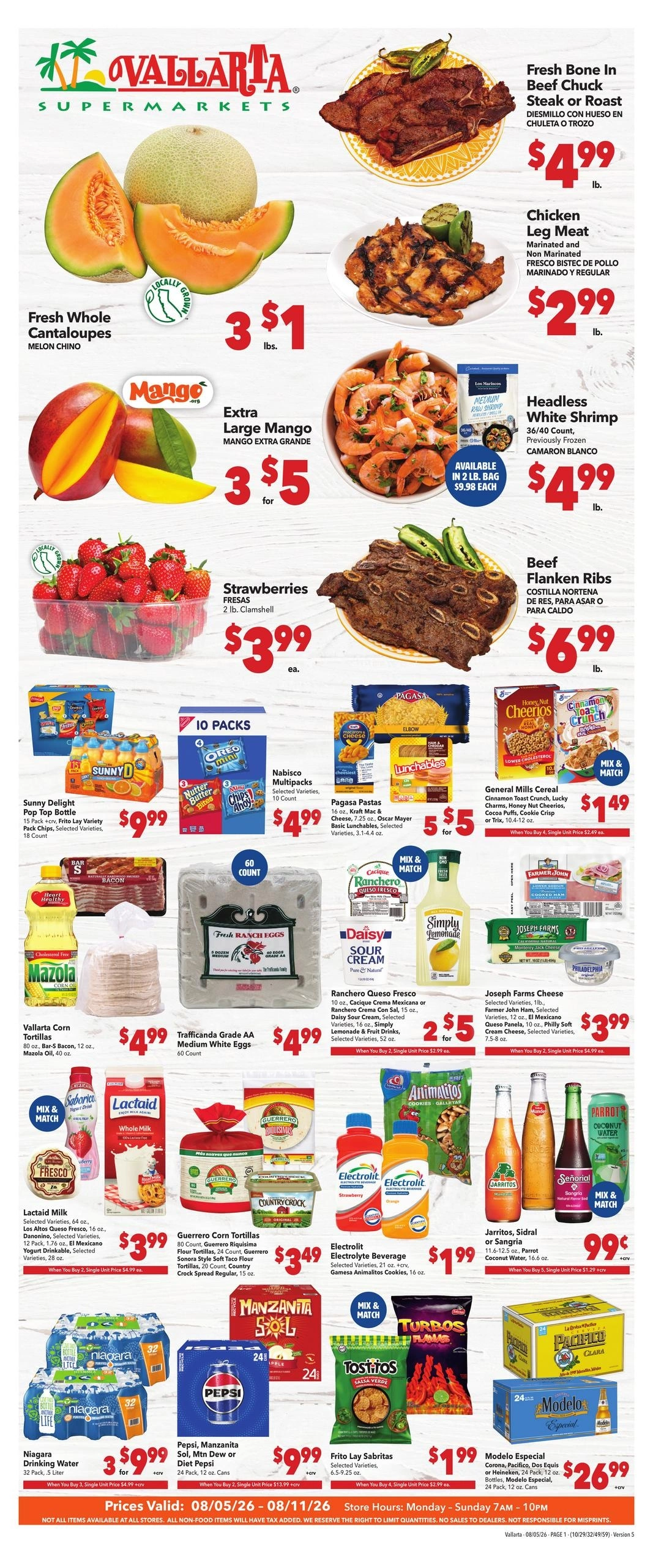 Vallarta Supermarkets flyer page 1
