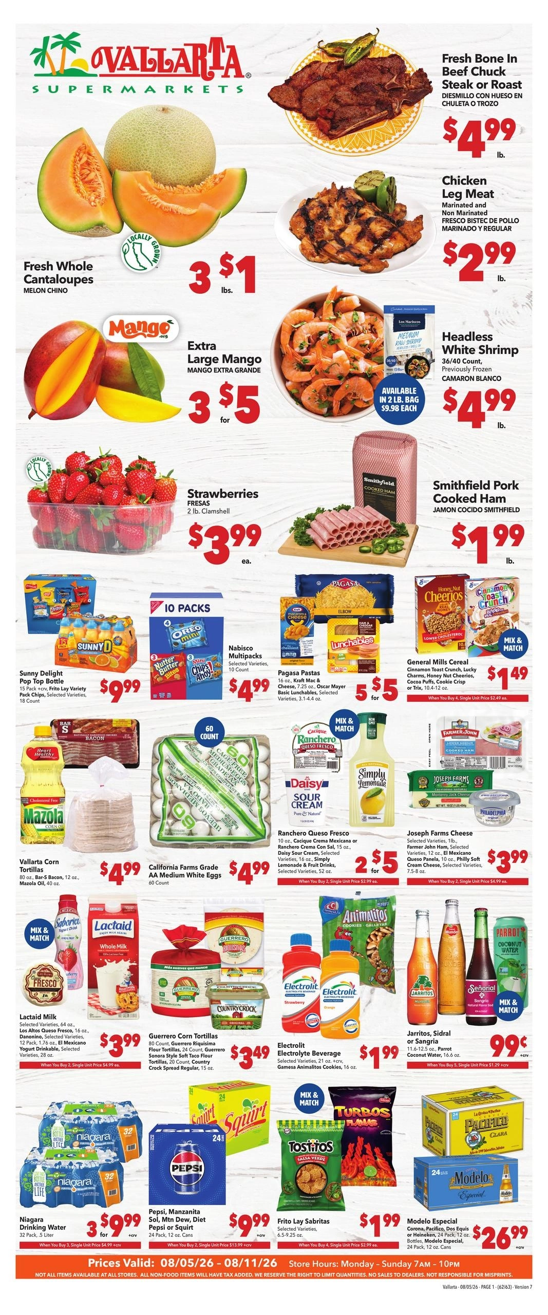 Vallarta Supermarkets flyer page 1