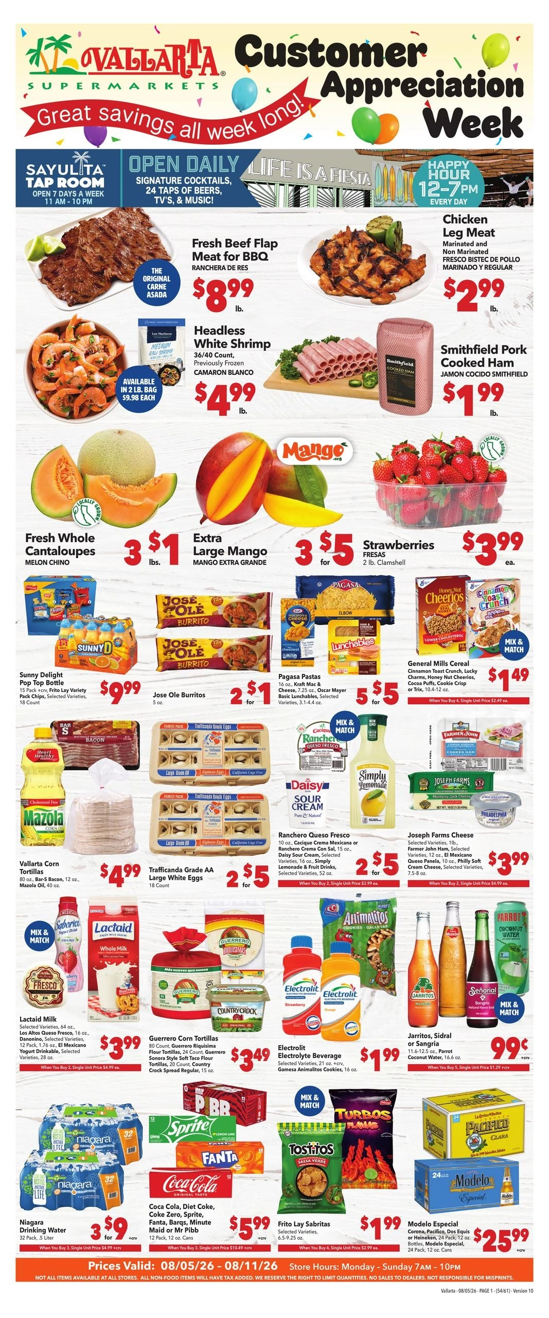 Vallarta Supermarkets flyer page 1