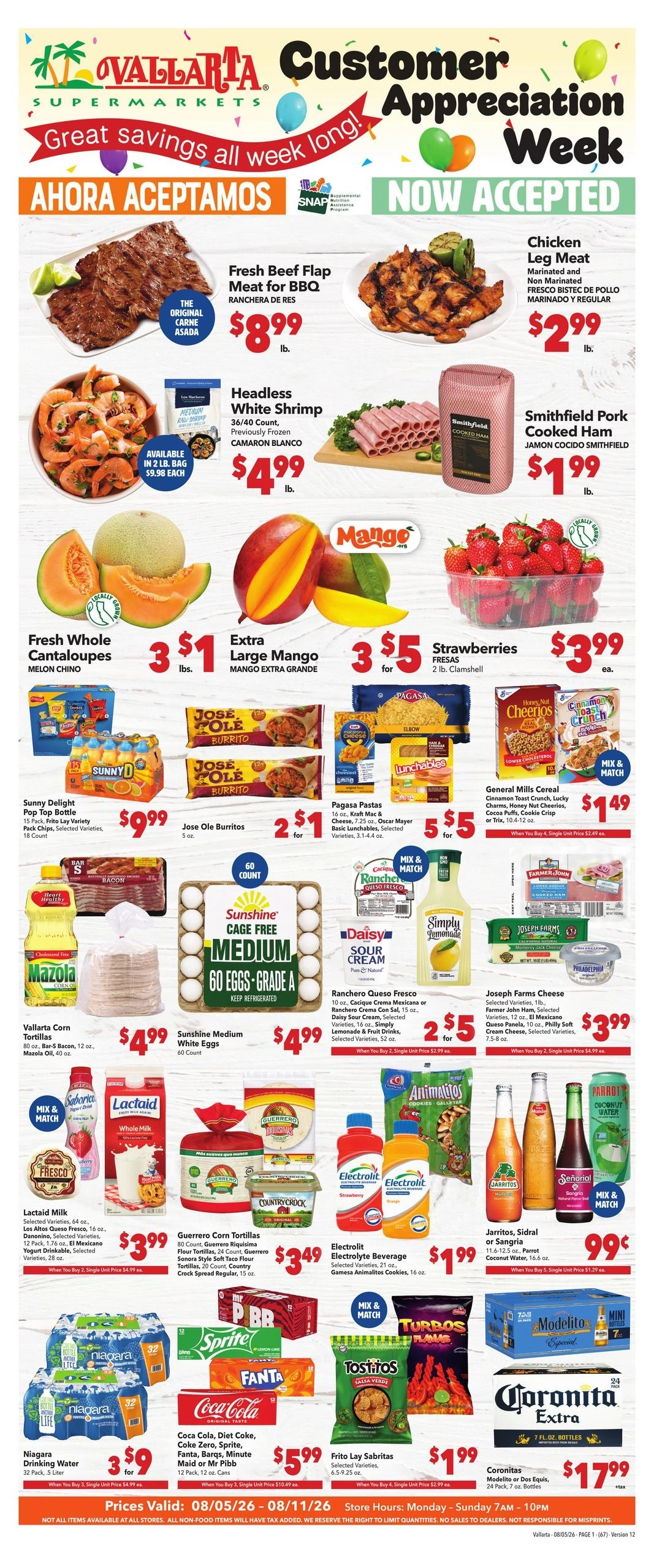 Vallarta Supermarkets flyer page 1