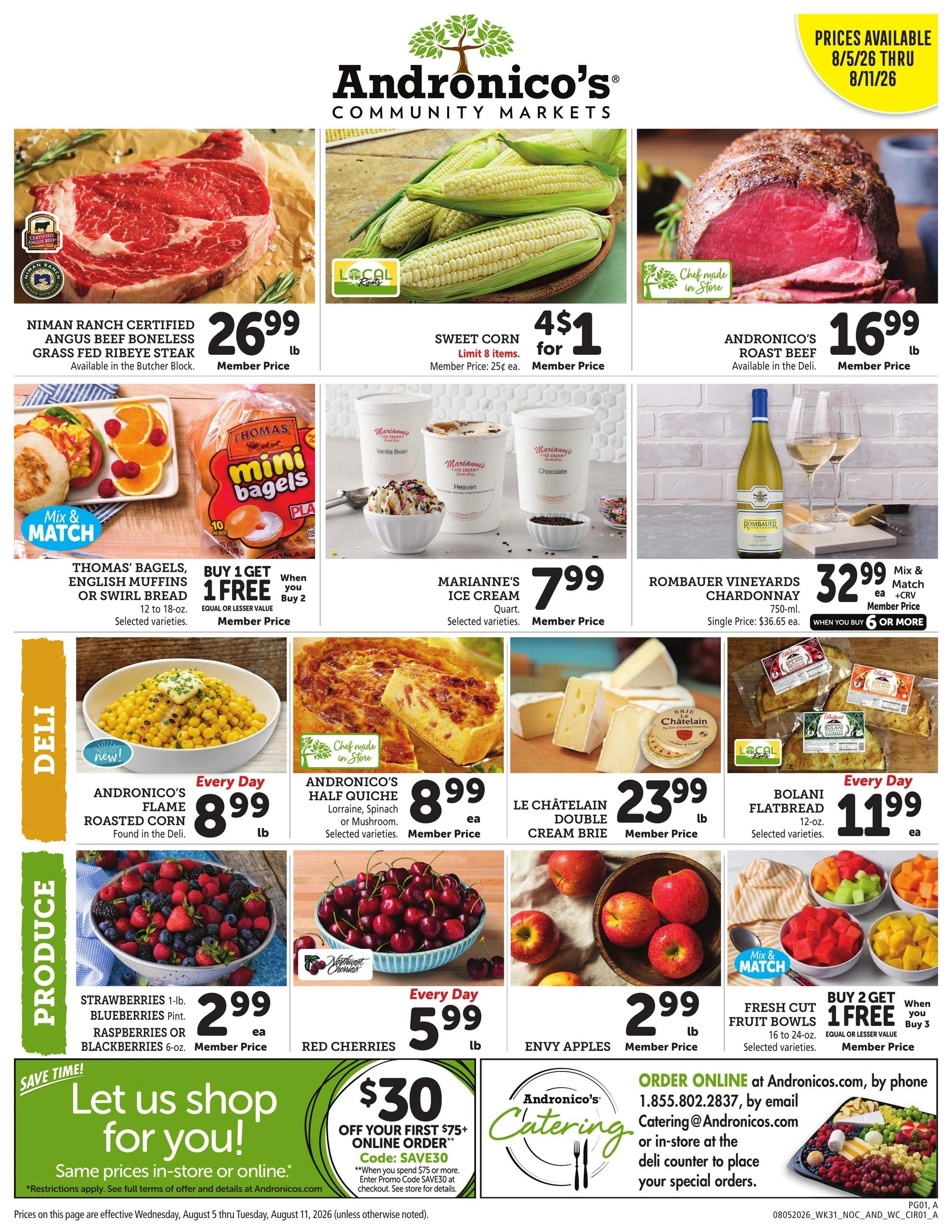 Andronico's Community Markets flyer page 1