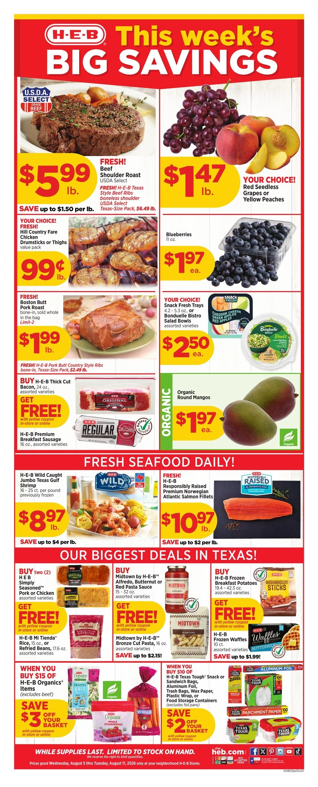H-E-B flyer page 1