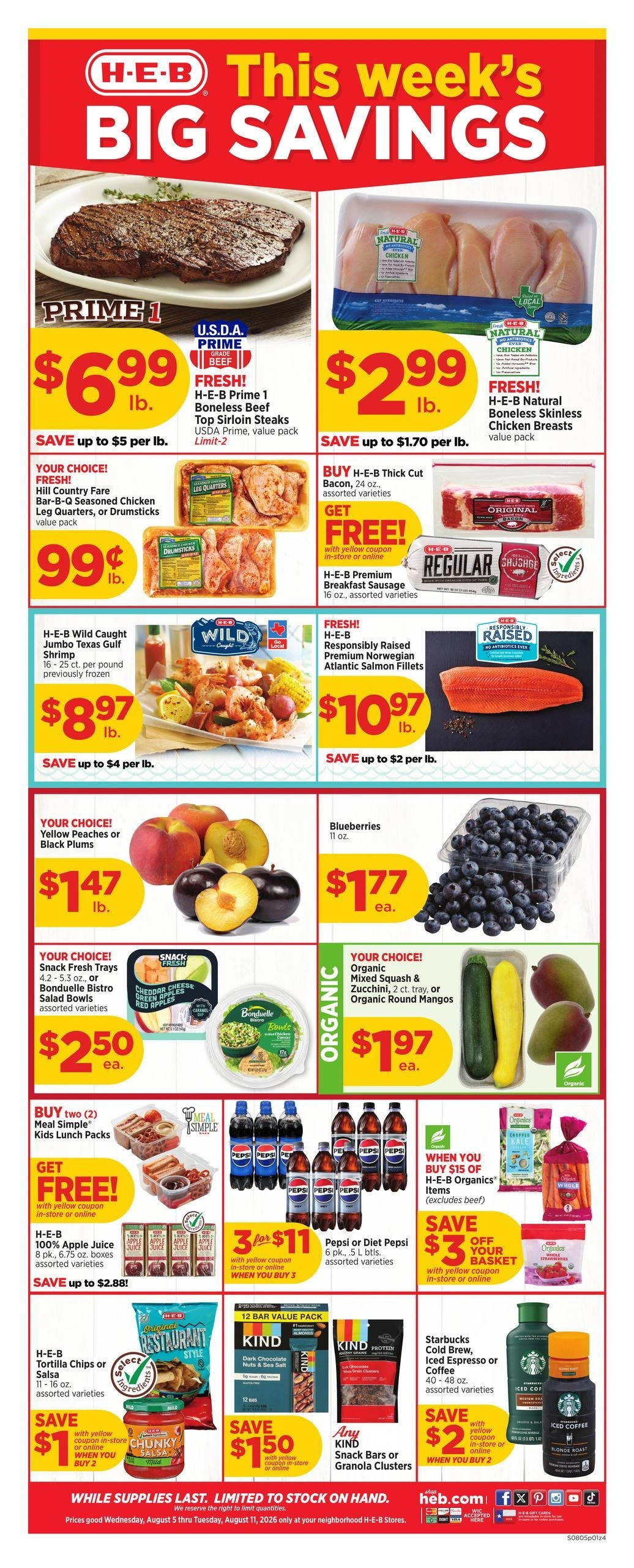 H-E-B flyer page 1