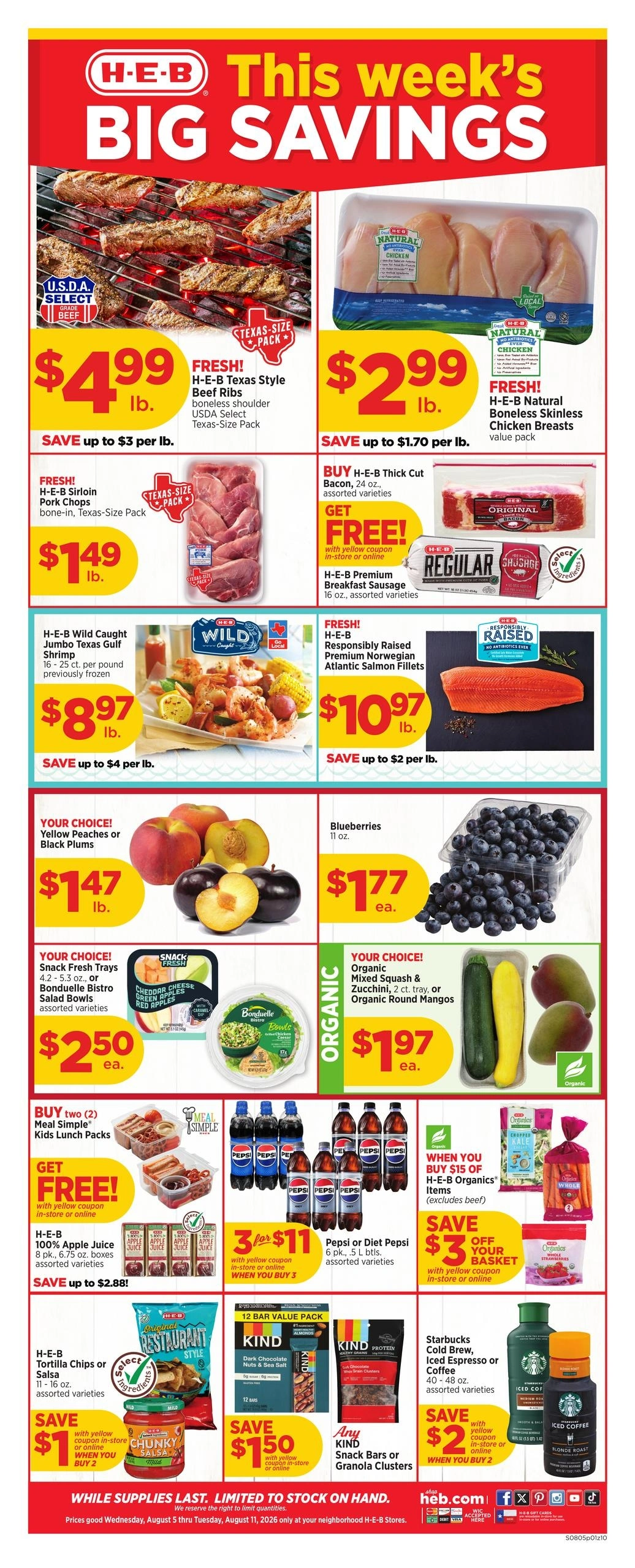 H-E-B flyer page 1