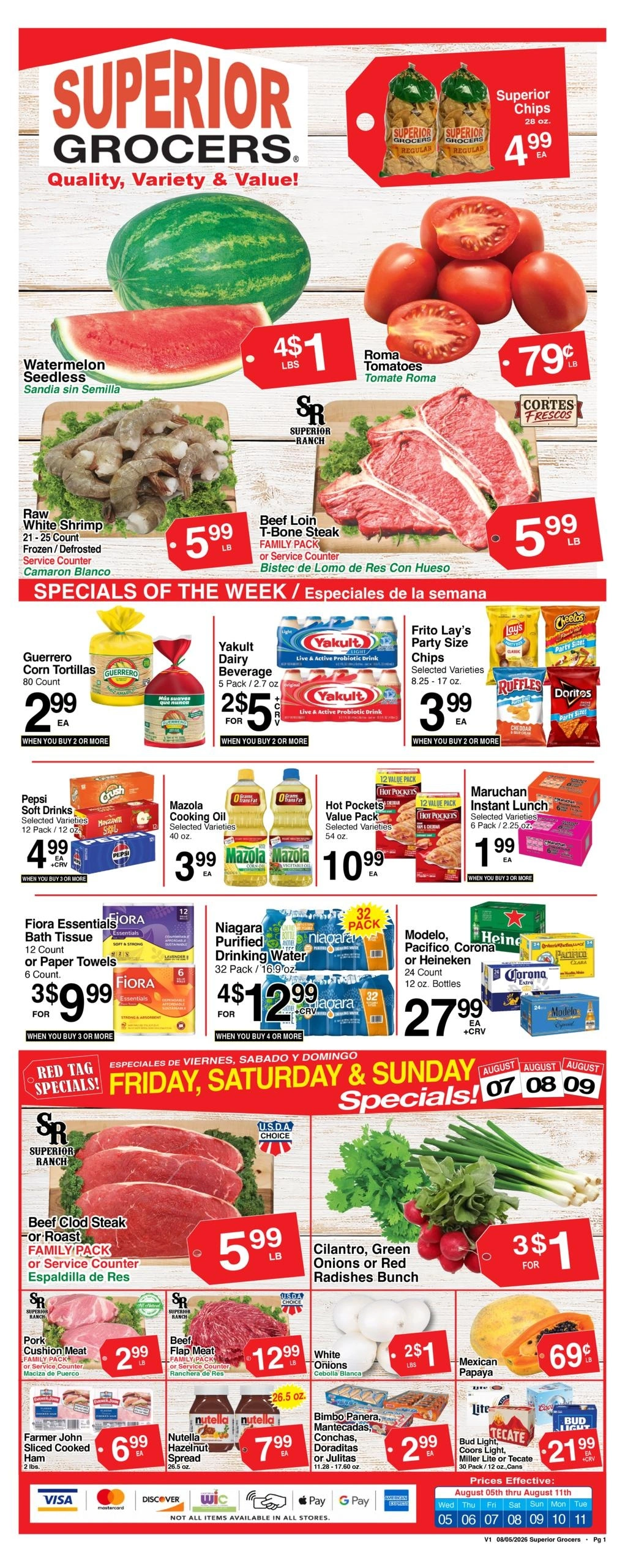 Superior Grocers flyer page 1