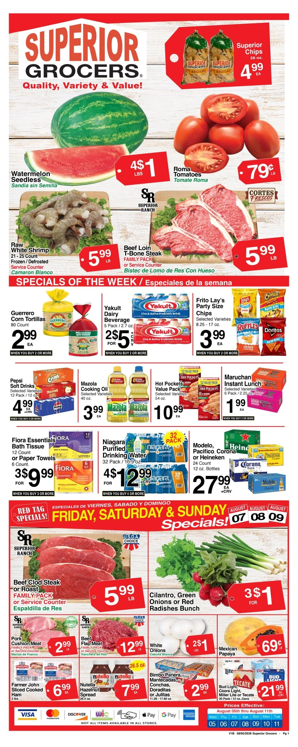 Superior Grocers flyer page 1