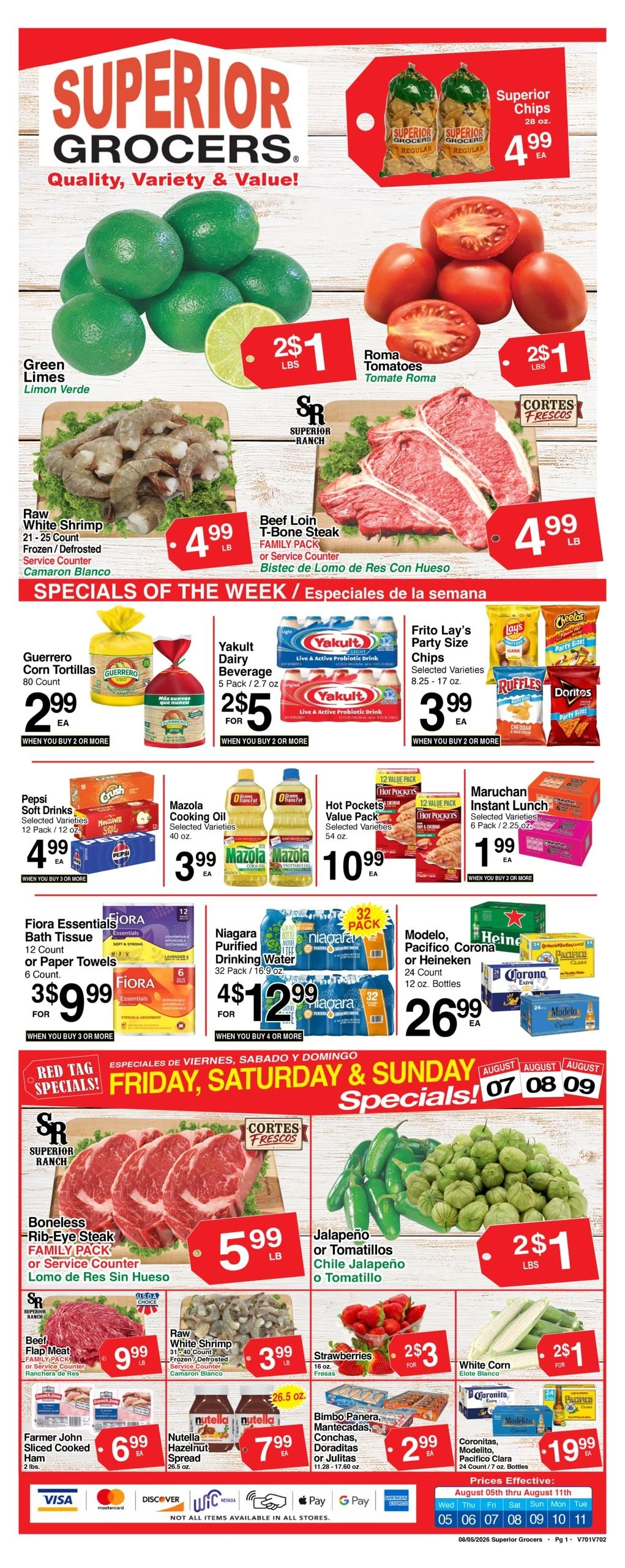 Superior Grocers flyer page 1