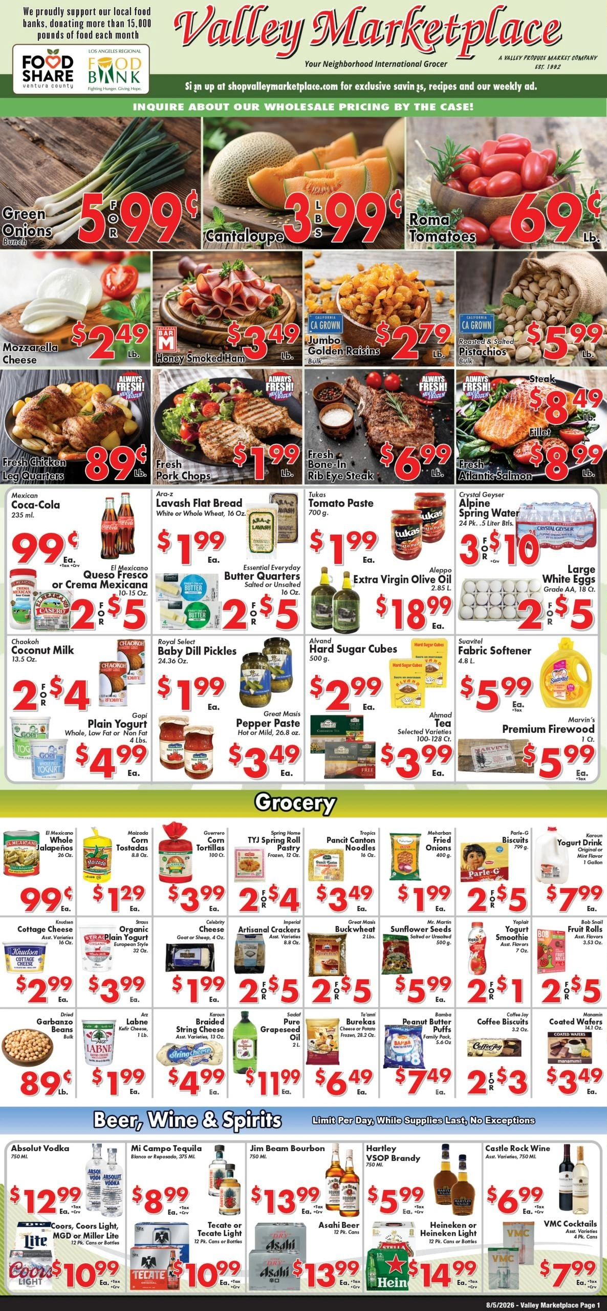 Valley Marketplace flyer page 1