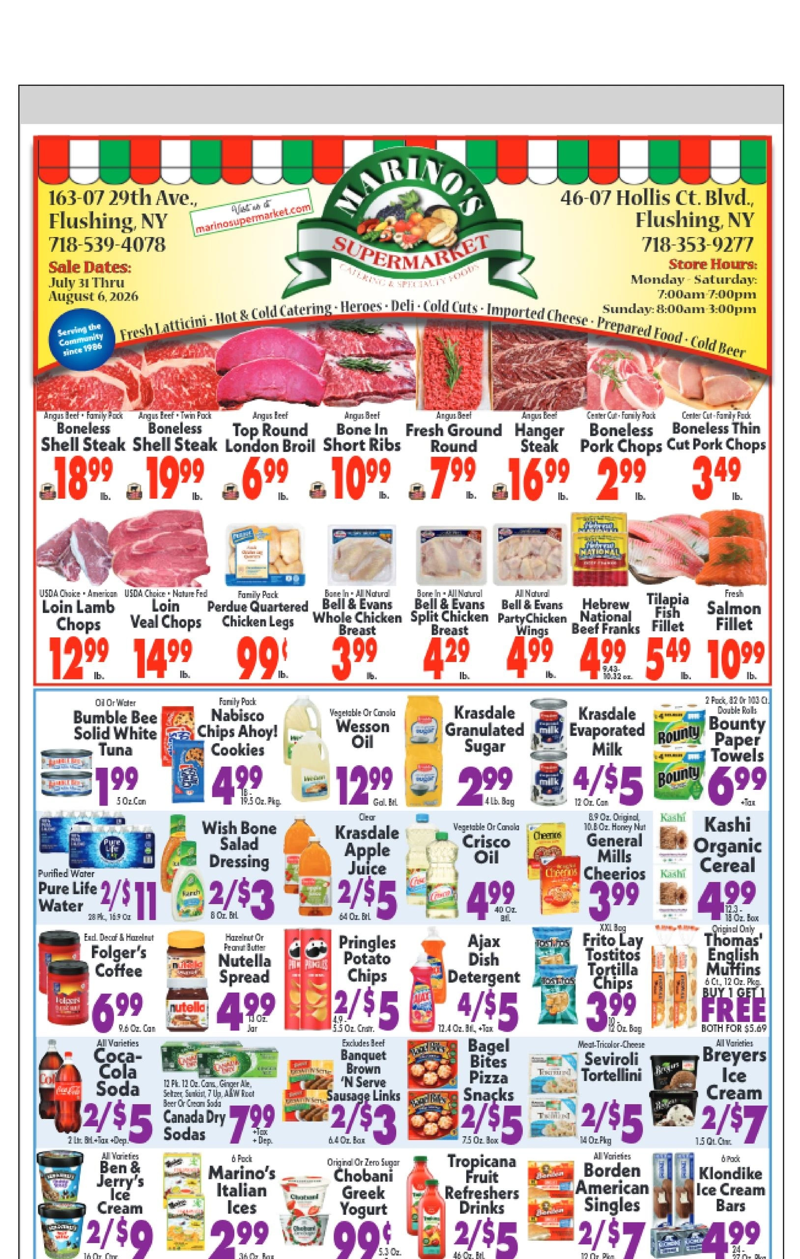 Marino's Supermarket flyer page 1