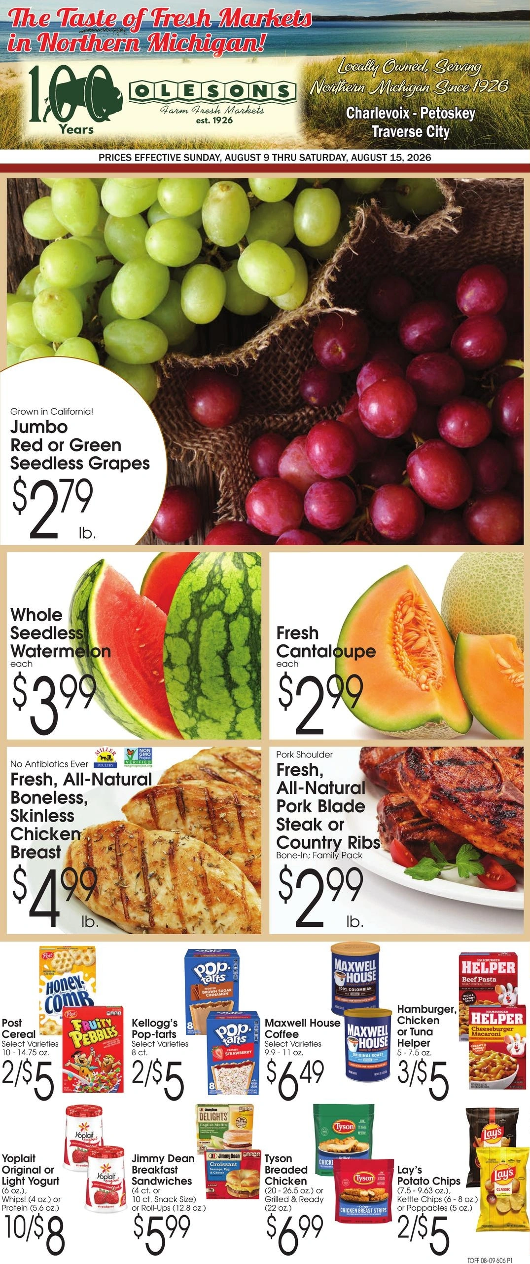 Olesons Farm Fresh Markets flyer page 1