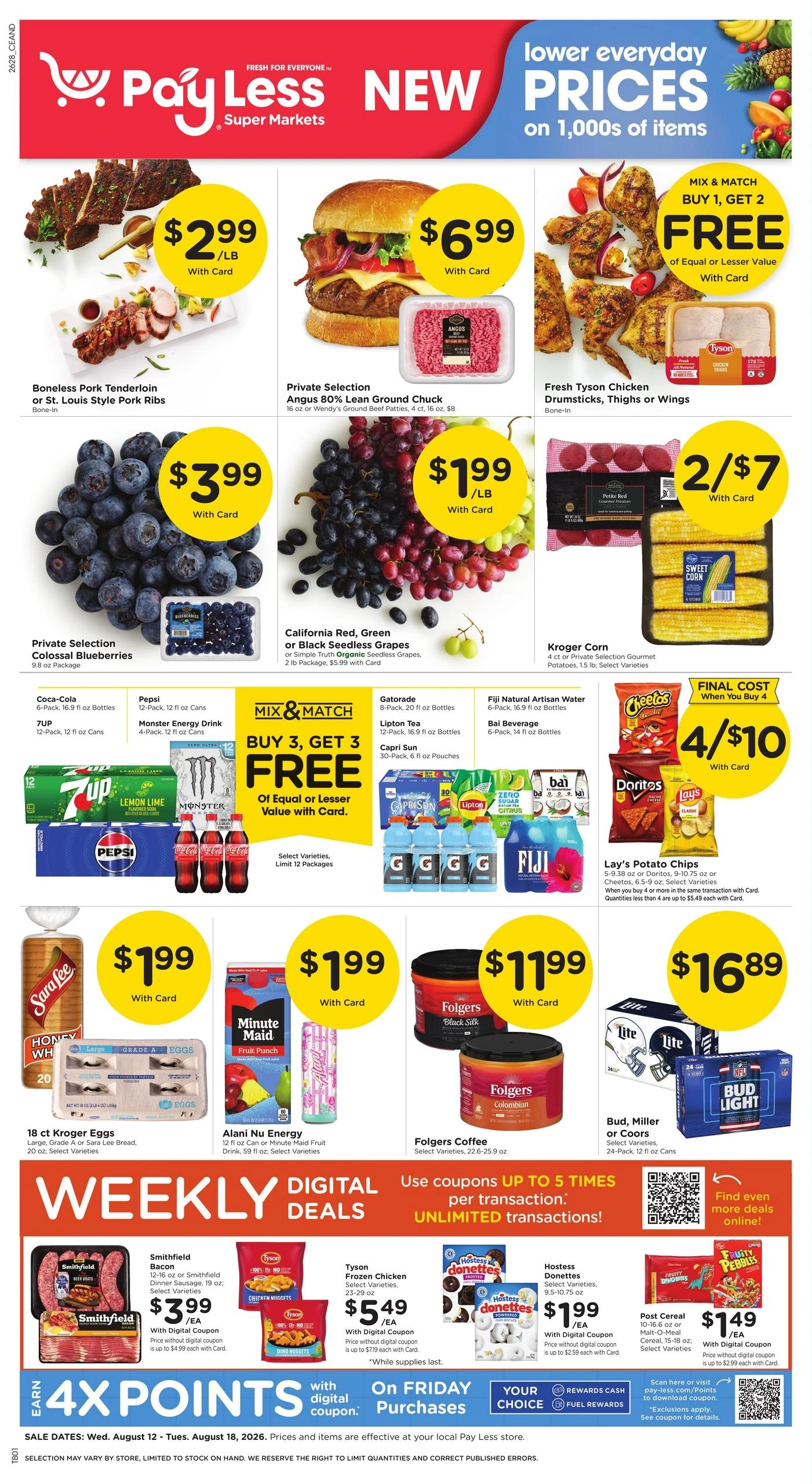 Pay Less Super Markets flyer page 1