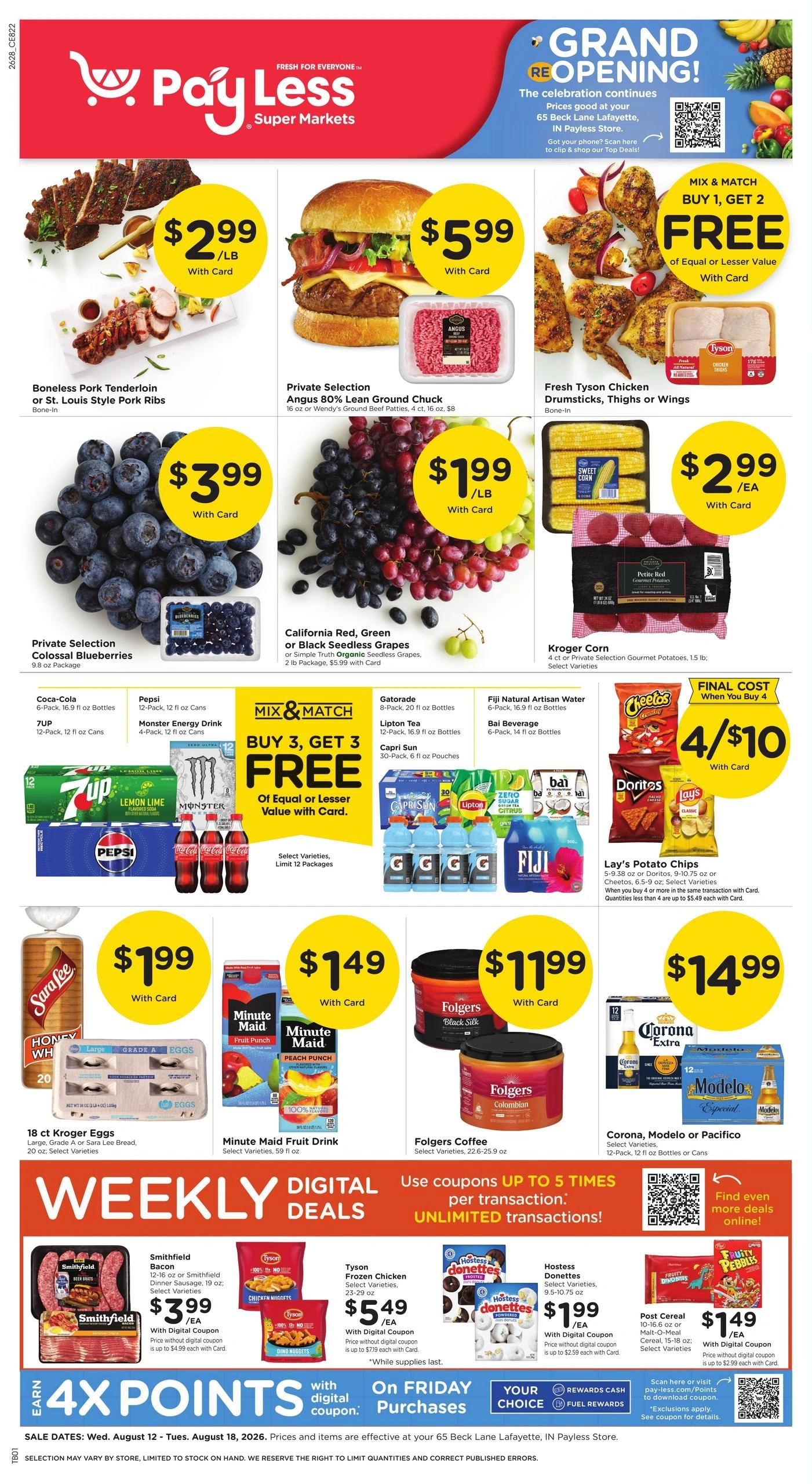 Pay Less Super Markets flyer page 1
