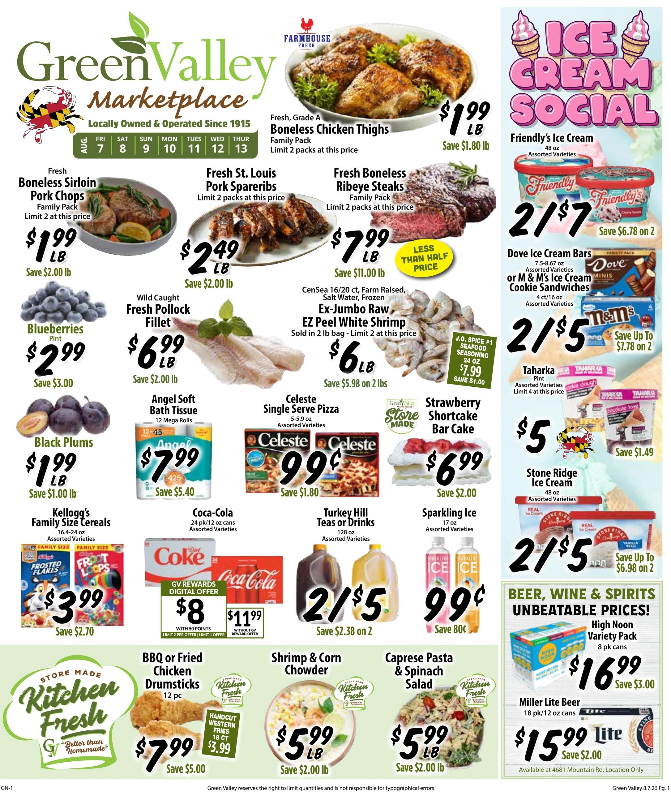 Green Valley Marketplace flyer page 1