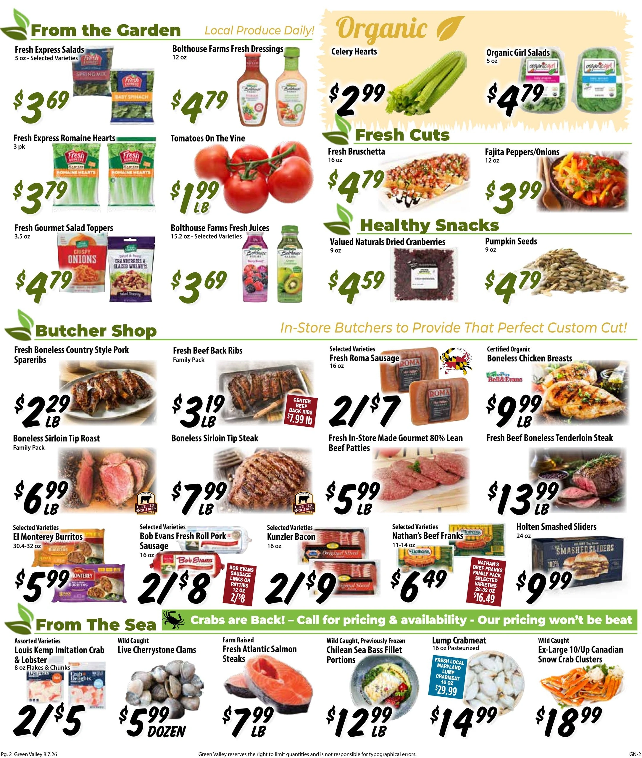 Green Valley Marketplace flyer page 2