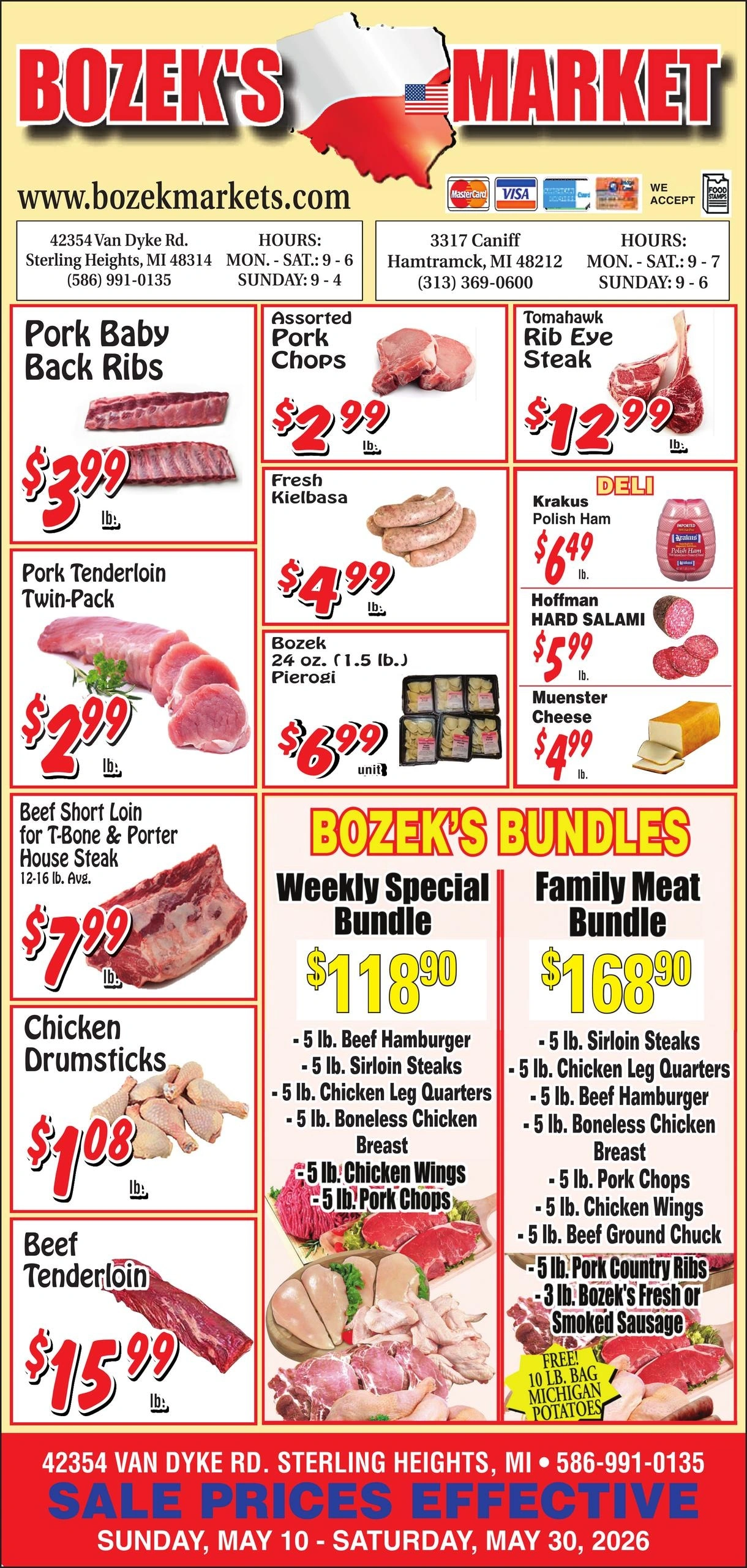 Bozek's Market flyer page 1