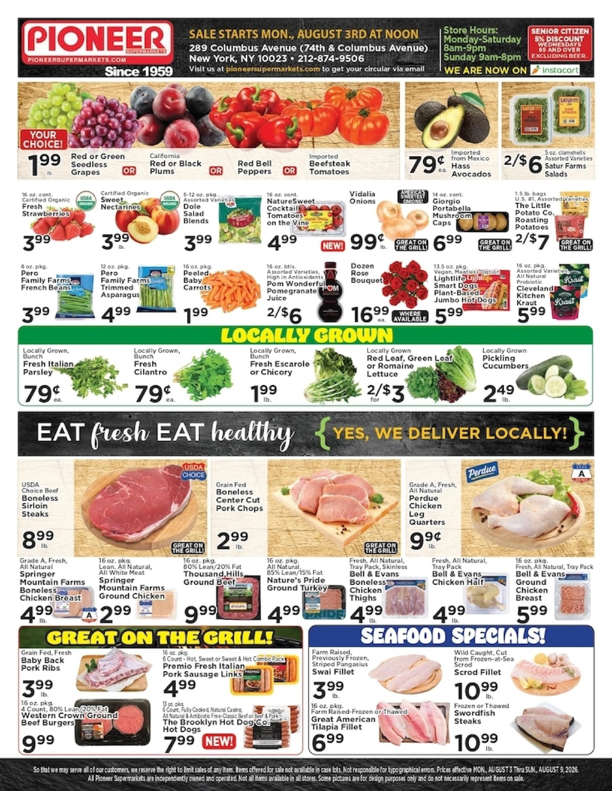 Pioneer Supermarket flyer page 1