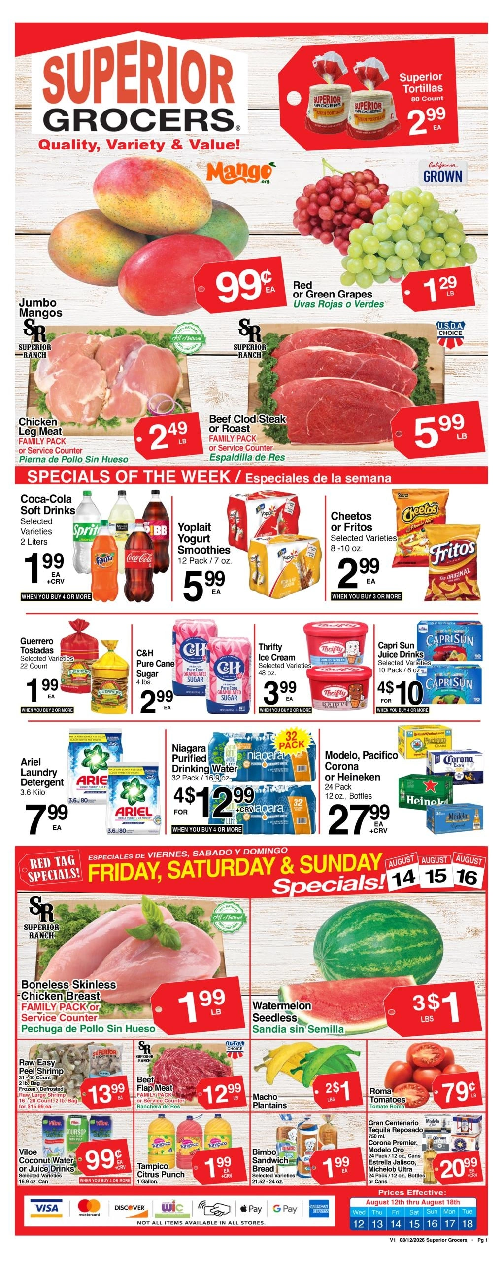 Superior Grocers flyer page 1