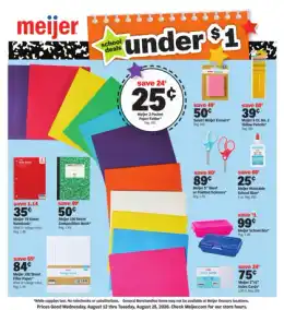 Meijer school deals under $1