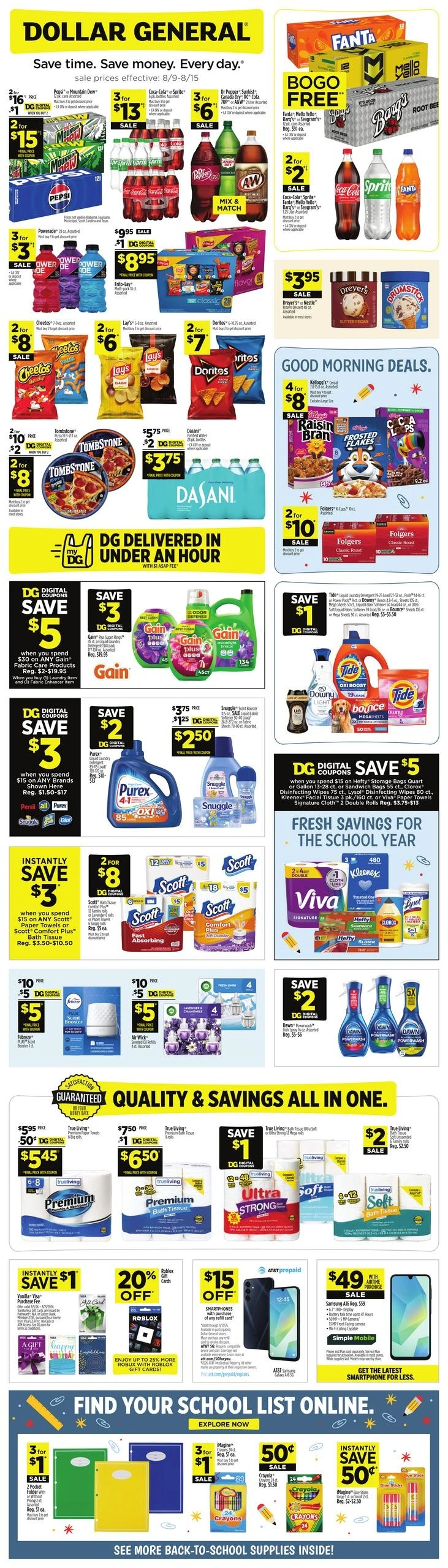 Dollar General flyer page 1
