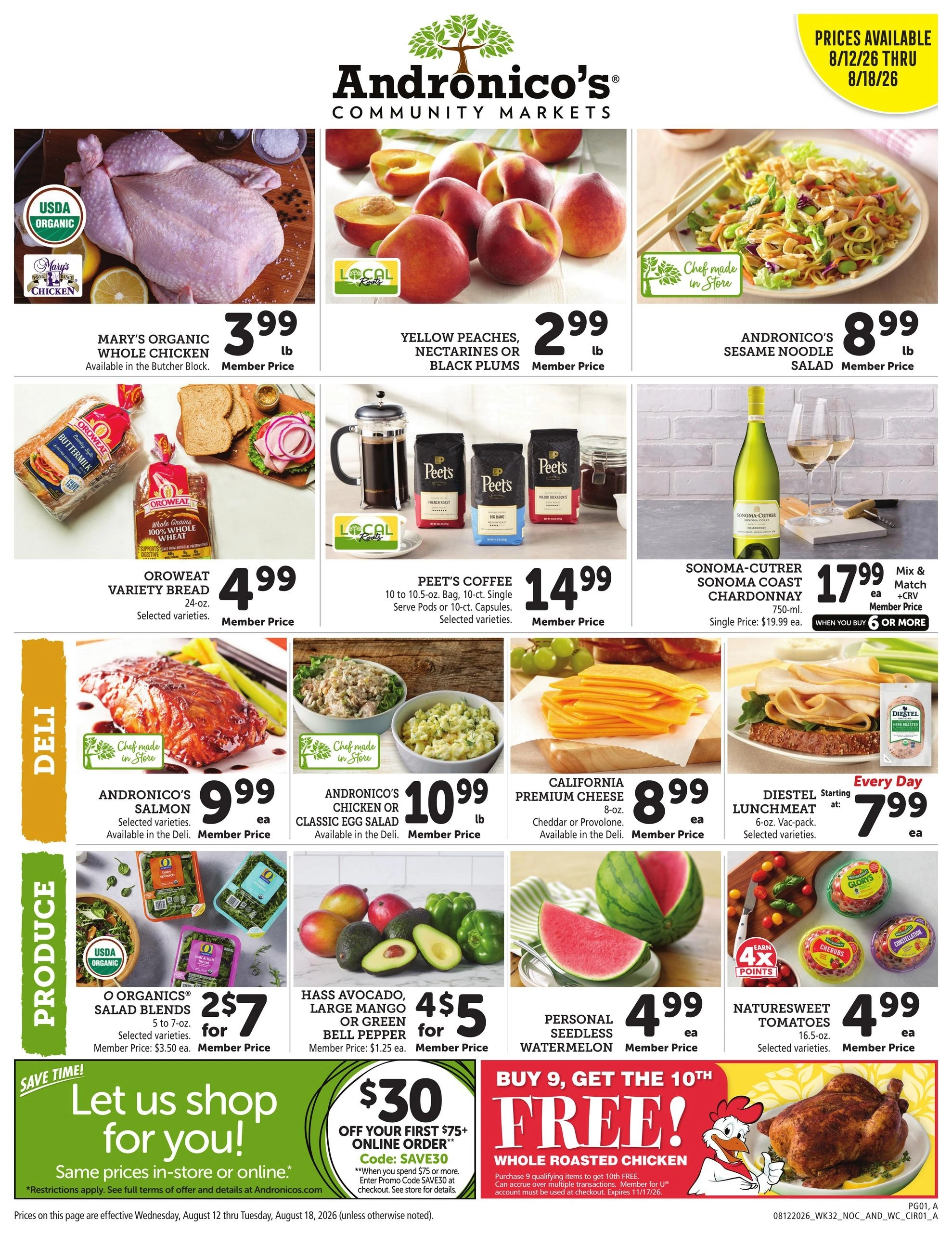 Andronico's Community Markets flyer page 1