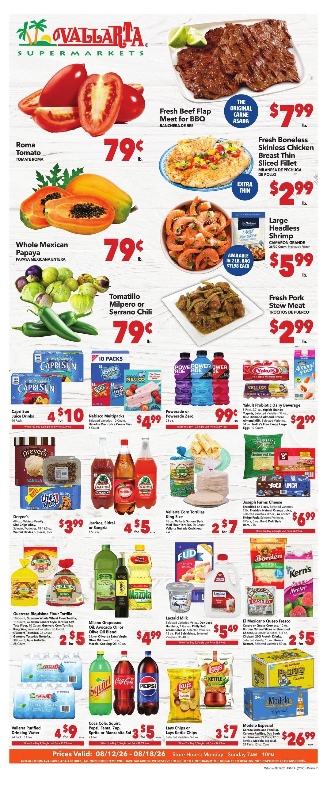 Vallarta Supermarkets flyer page 1