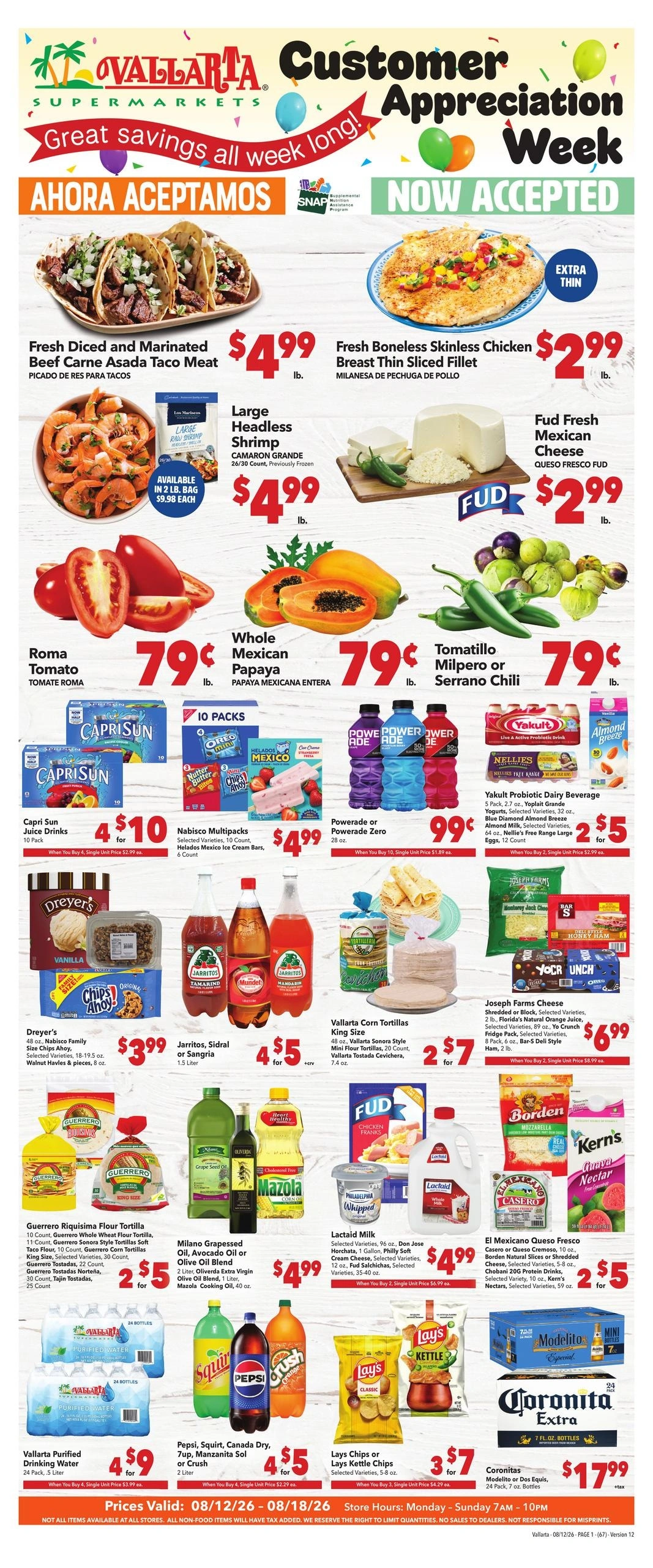 Vallarta Supermarkets flyer page 1