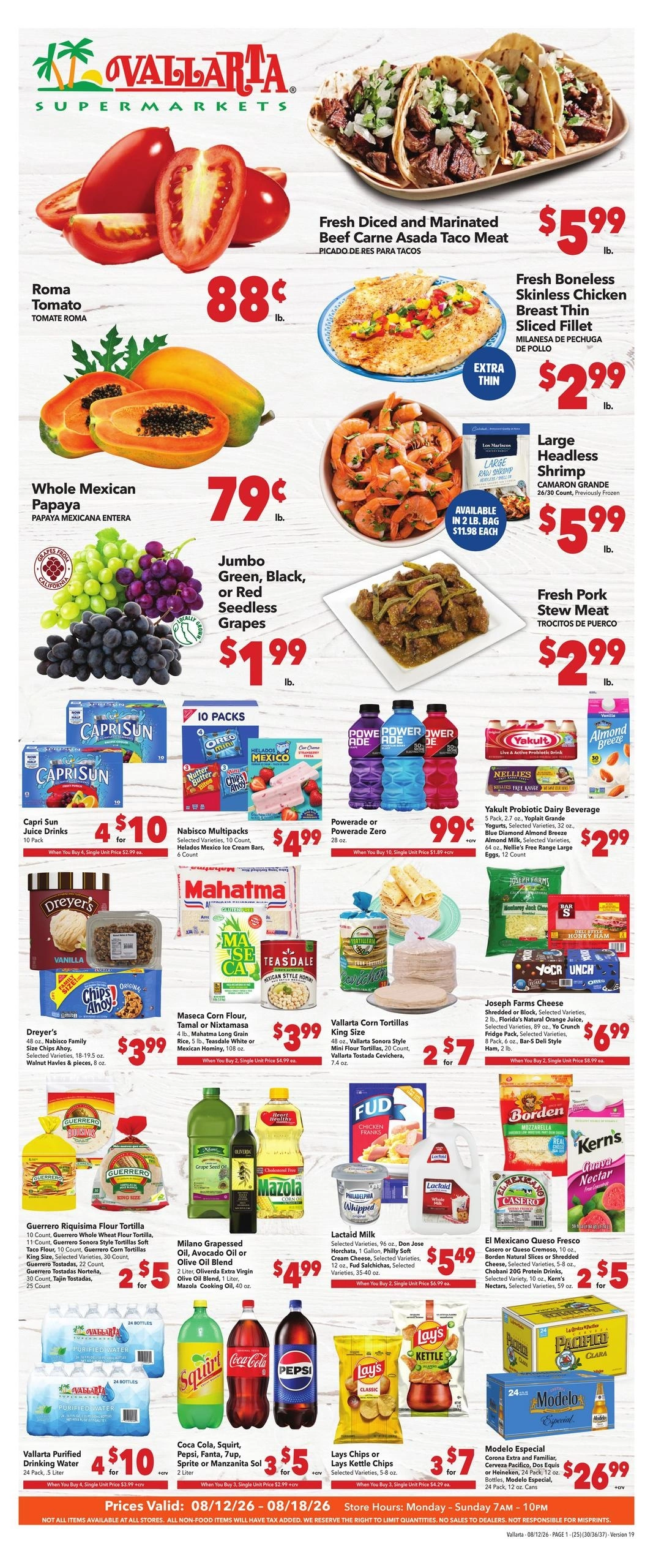 Vallarta Supermarkets flyer page 1