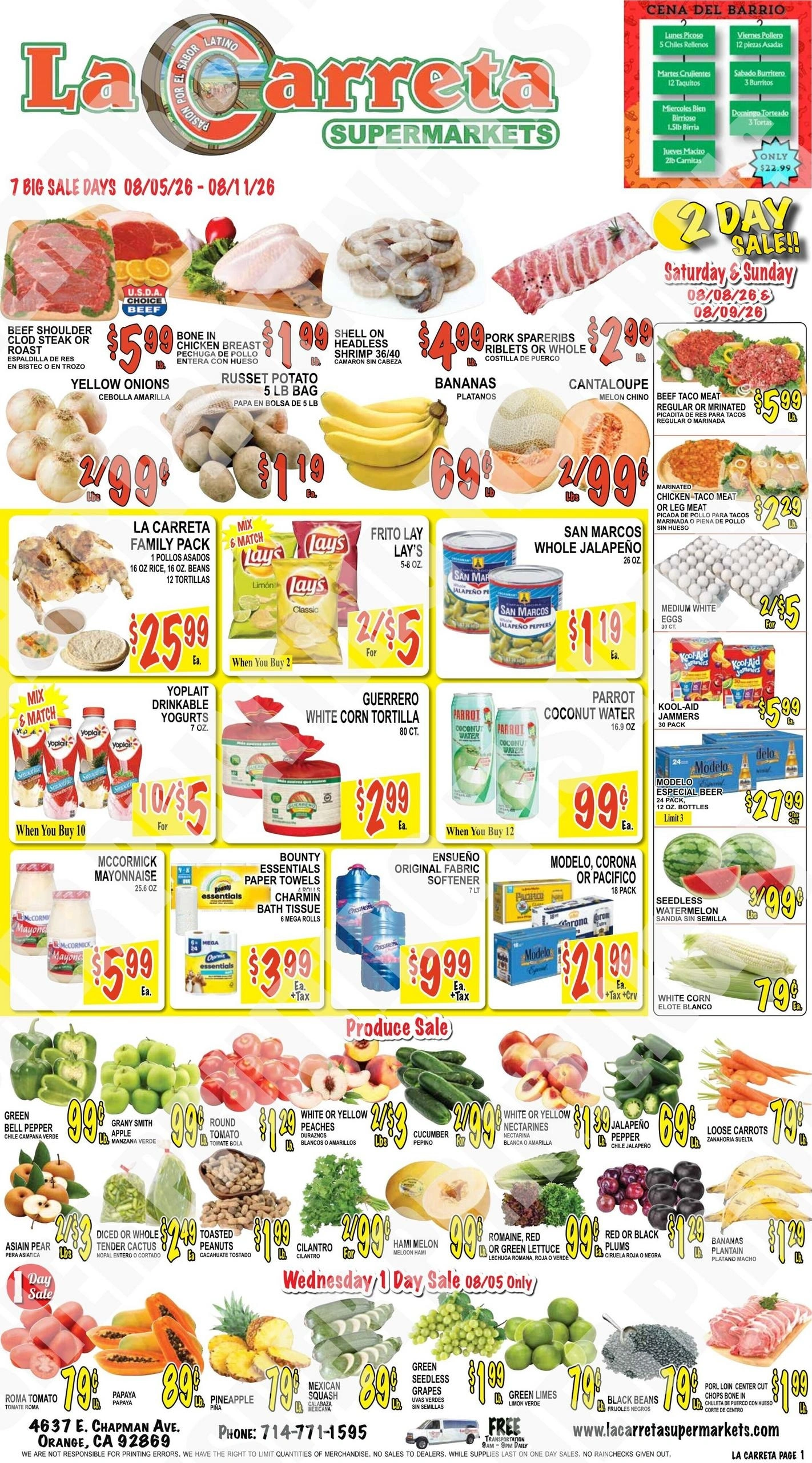 La Carreta Supermarkets flyer page 1