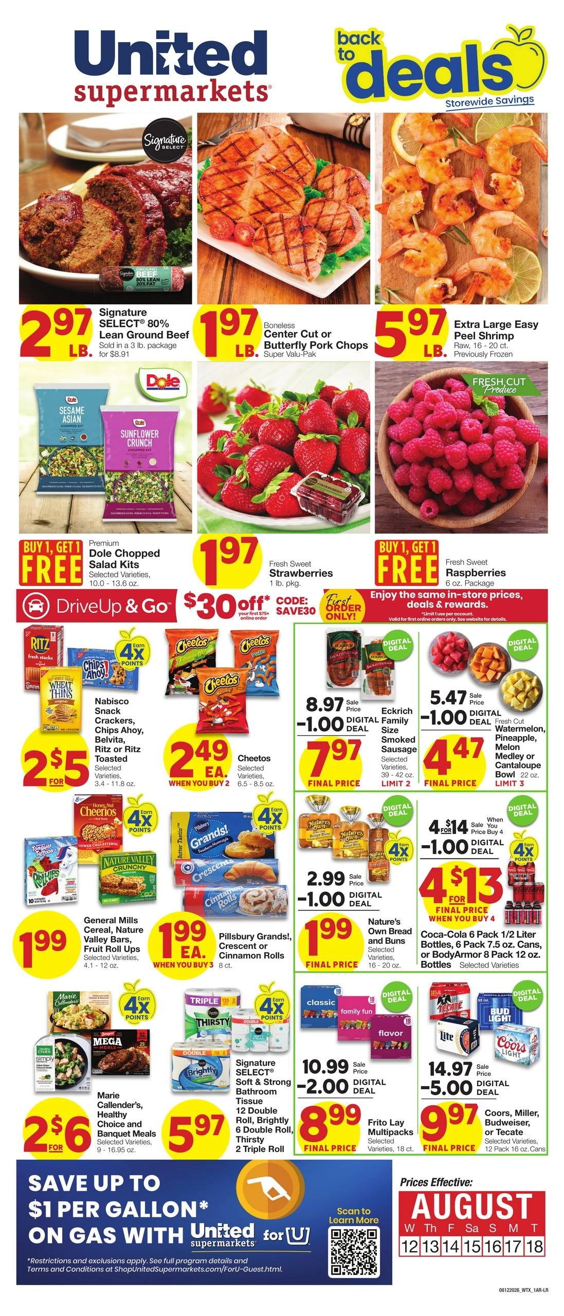 United Supermarkets flyer page 1