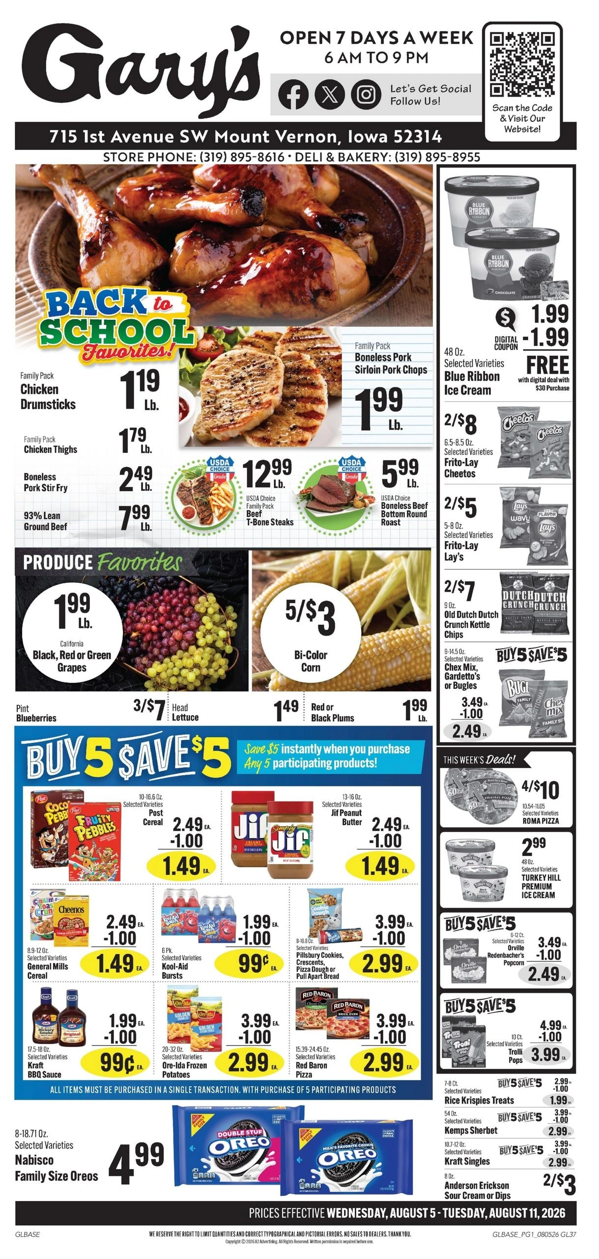 Gary's Foods flyer page 1