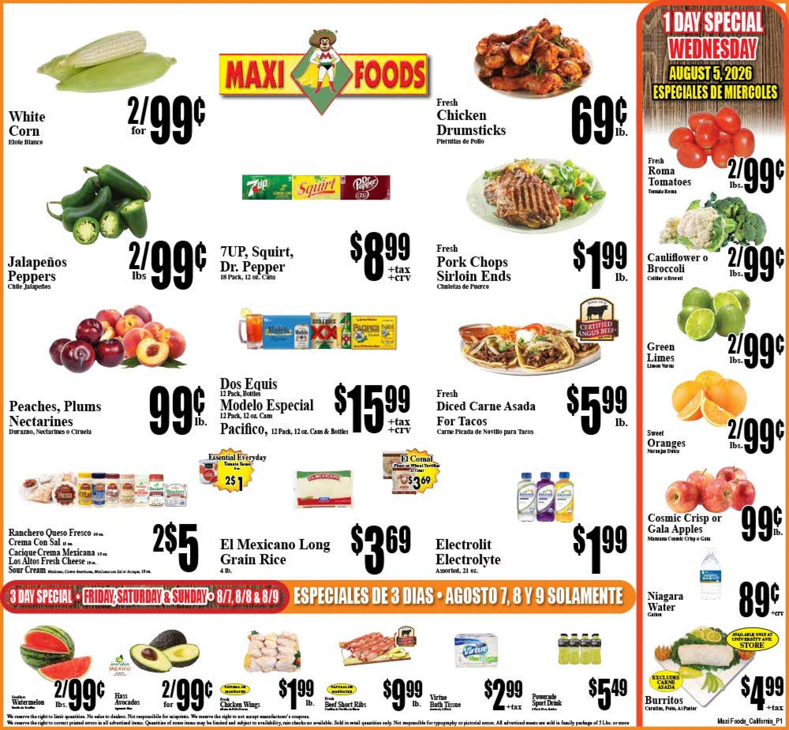 Maxi Foods Markets flyer page 1