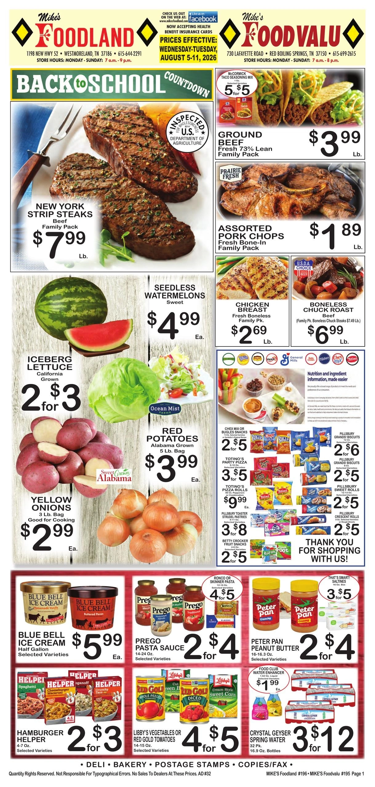 Mike's Foodland flyer page 1