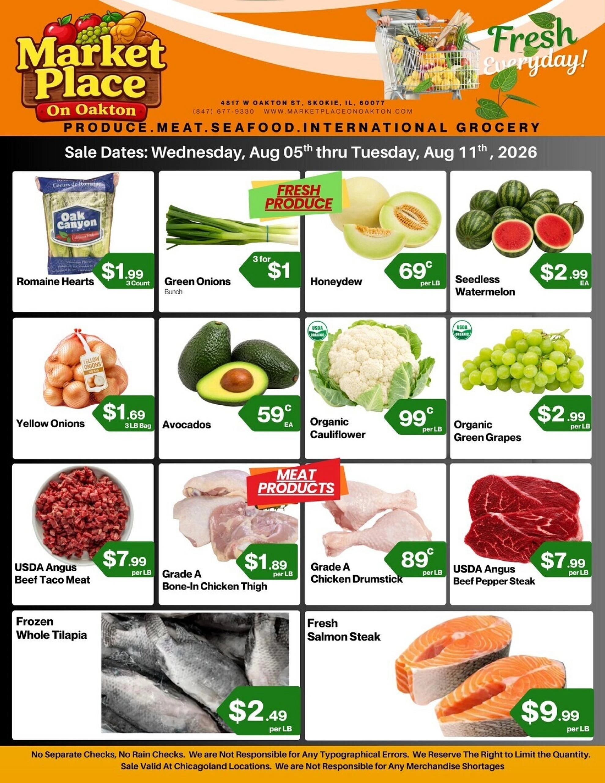 Market Place on Oakton flyer page 1